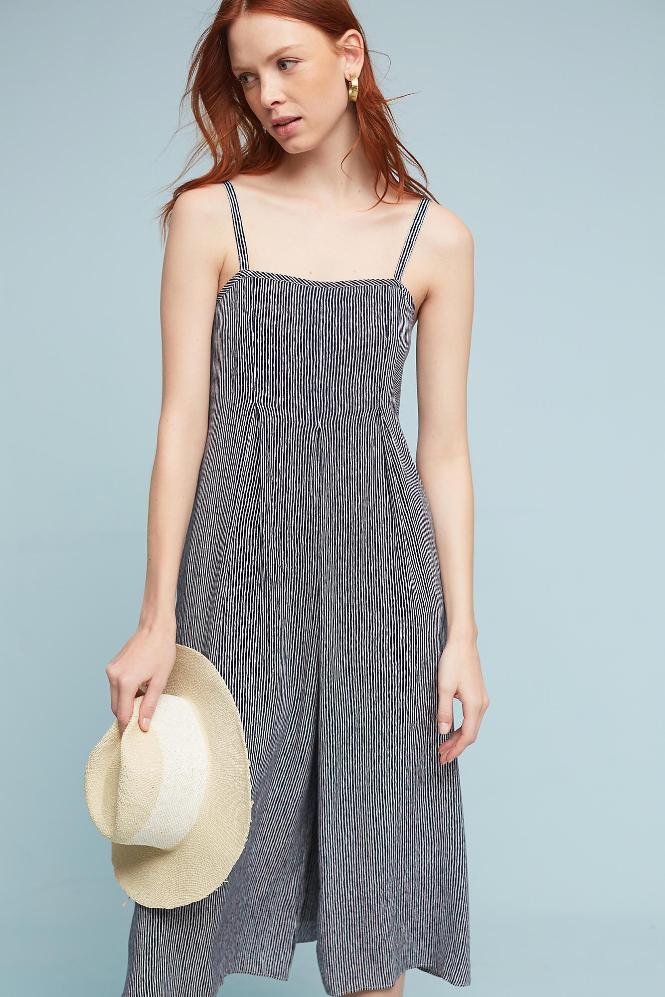 anthropologie striped jumpsuit