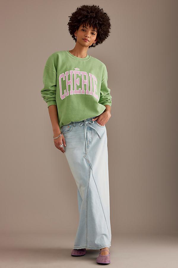 Pilcro Chérie Oversized Sweatshirt in Green | Lyst UK