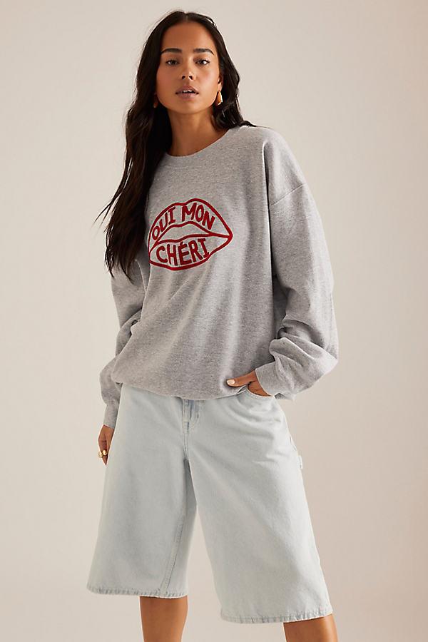 By Anthropologie Oui Mon Cheri Slogan Sweatshirt Lyst UK