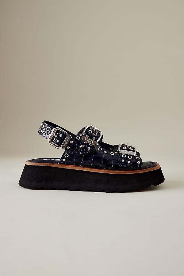 ASRA Chunky Sabre Leather Sandals in Blue Lyst UK