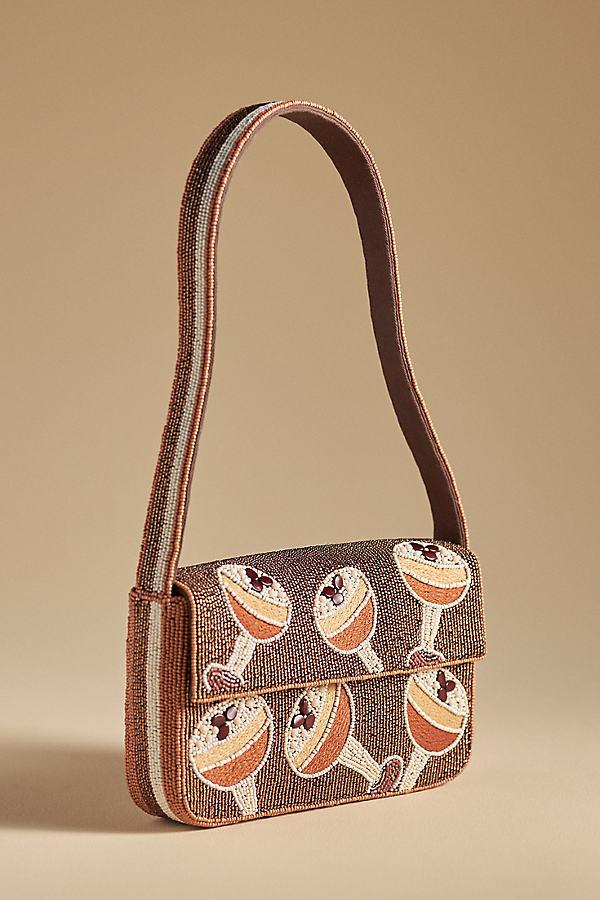 By Anthropologie The Fiona Beaded Bag: Espresso Martini Edition in