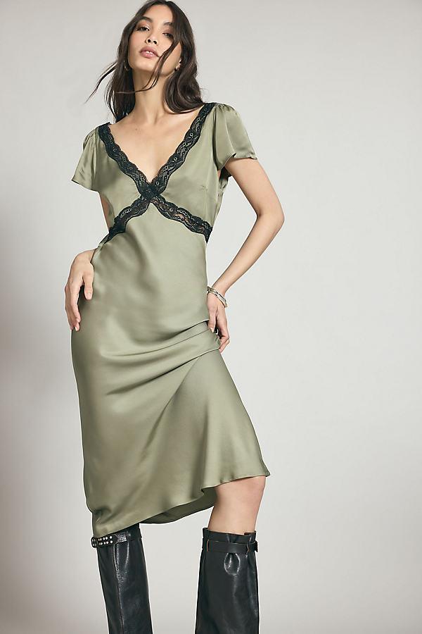 anthropologie green lace dress Anthropologie Lace Cutwork Slip Dress In Green - 49% Off