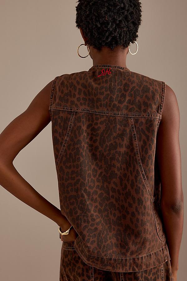 トップス DAMSON MADDER LEODARD TIE FRONT GILET Leopard Tie Front Gilet | Nuuly