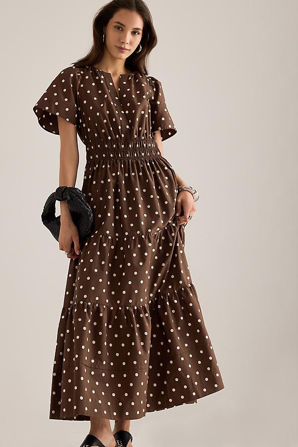 anthropologie brown polka dot dress Anthropologie Brown Polka Dot Dress