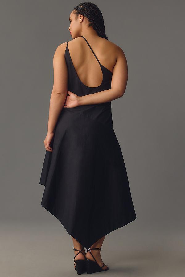 yukiko noritake asymmetrical floral midi dress Yukiko Noritake By Anthropologie Asymmetrical Floral Midi Dress in Black