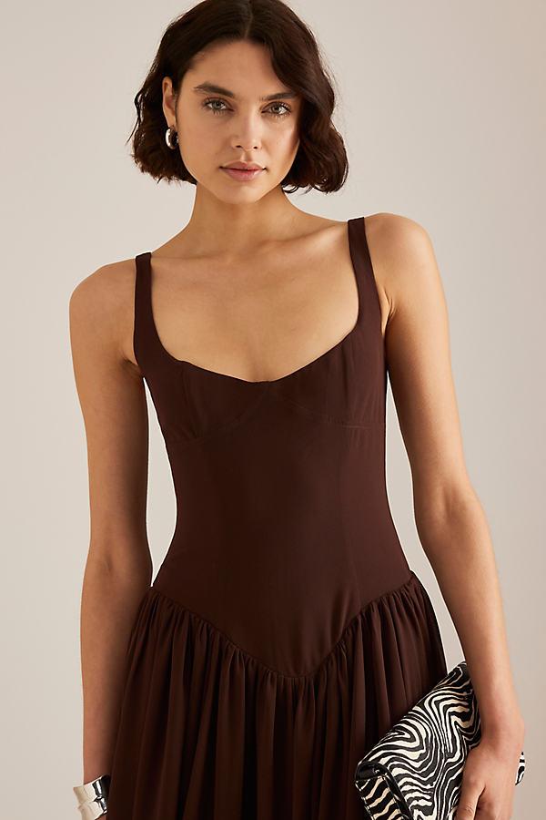 Bardot Briann Drop-Waist Maxi Dress in Brown | Lyst UK