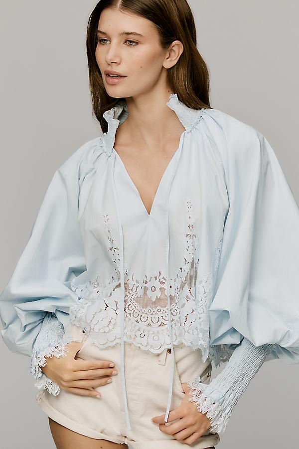 chinese dress ladies MARE SOLE AMORE Puff Sleeve Midi Dress In Sea Shell