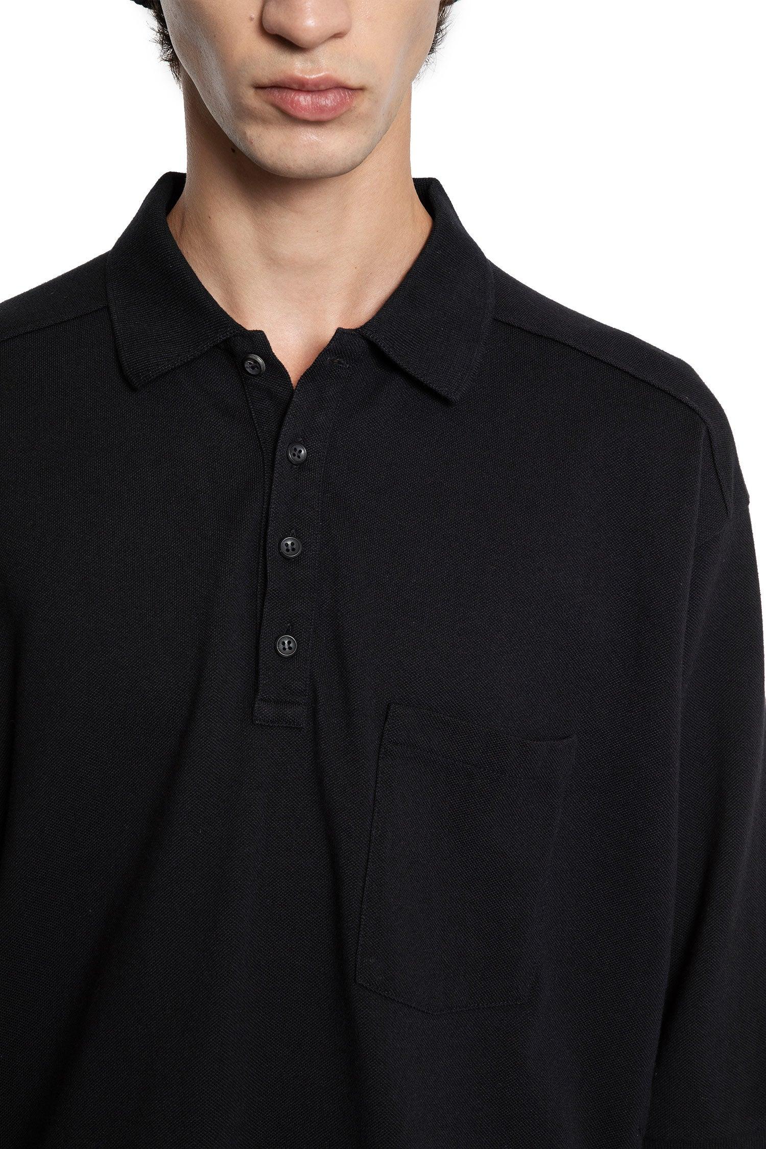 【ANCELLM】AGING POLO SHIRT ANCELLM Aging Polo Shirt in Black for Men | Lyst