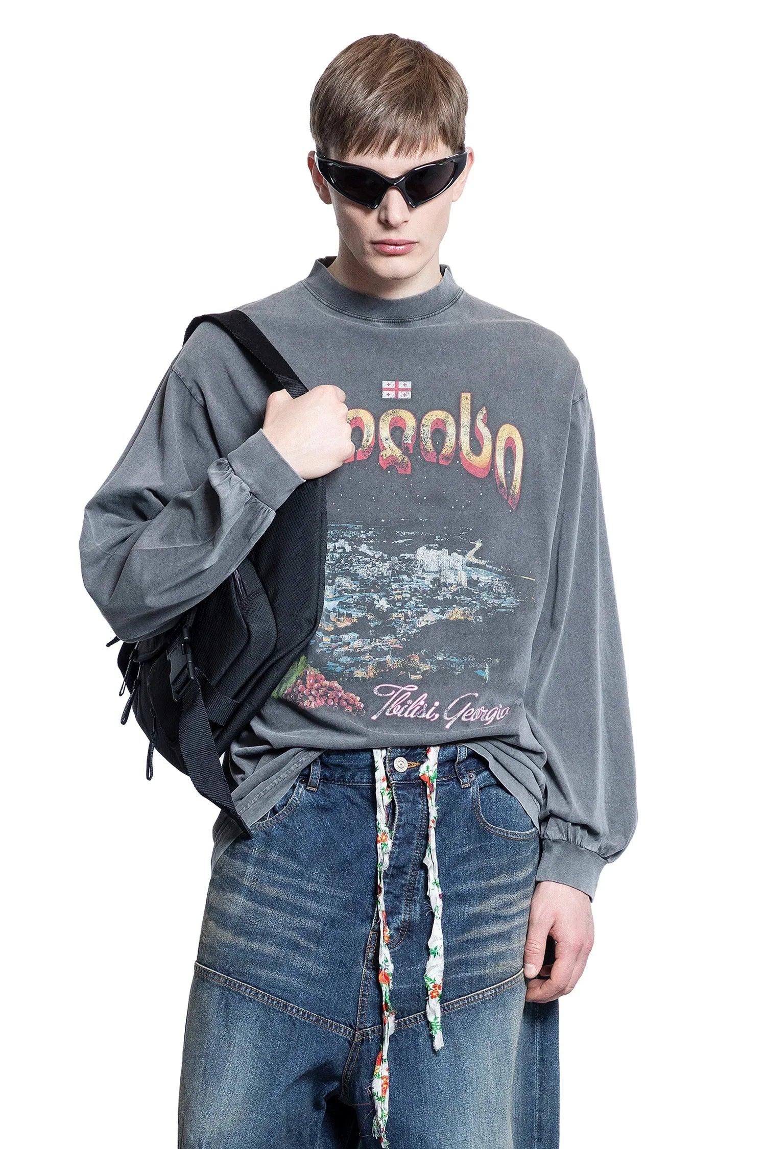 Balenciaga Tbilisi Long Sleeve T-Shirt Large Fit in Blue for Men 