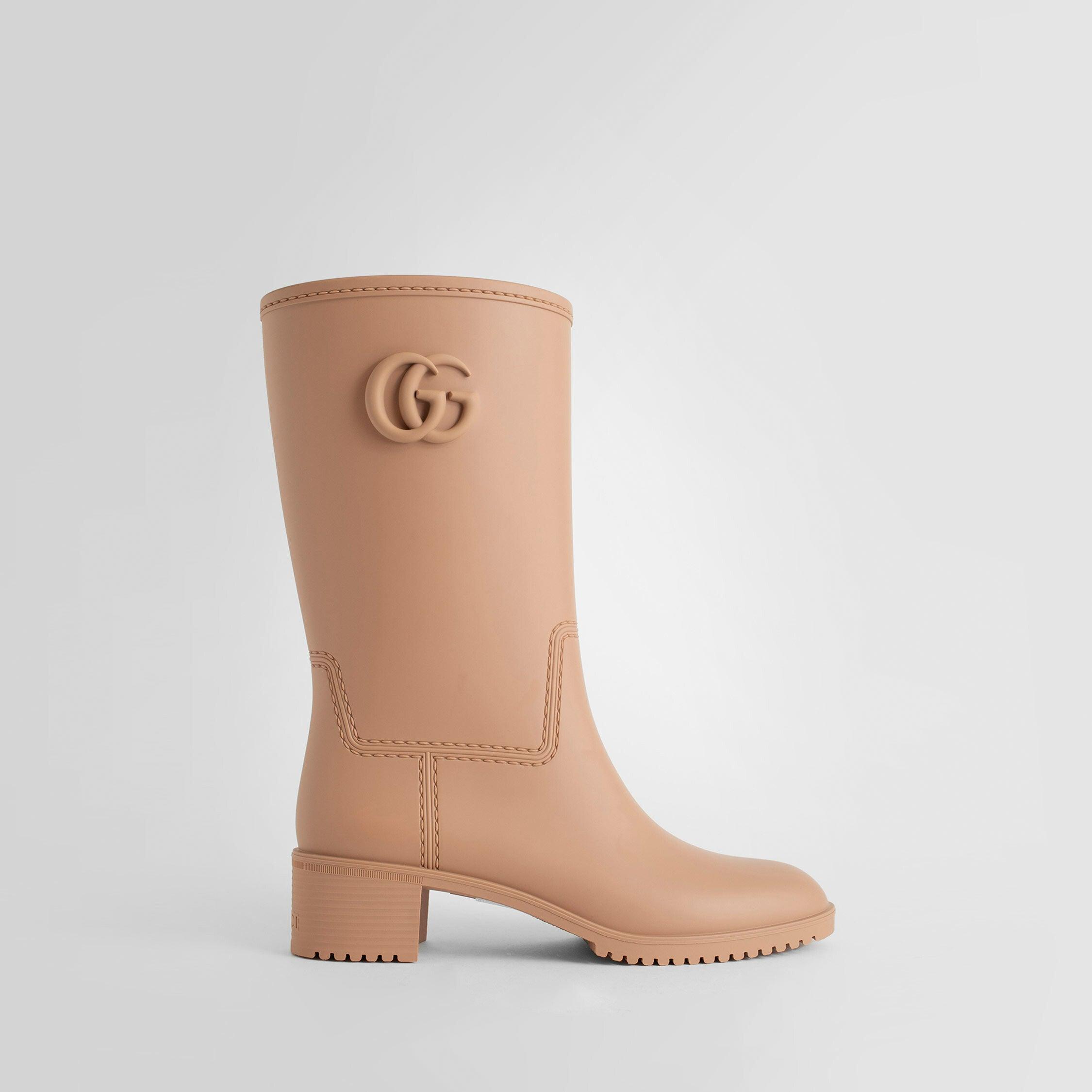 Gucci Rubber Rain Boots in Brown | Lyst