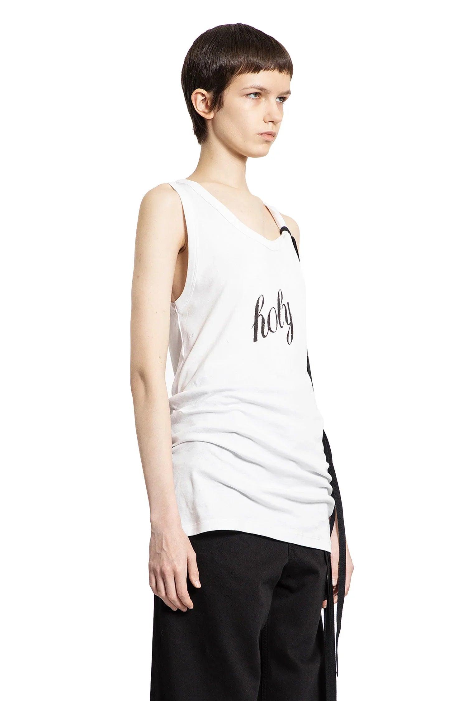 トップス ANNDEMEULEMEESTER holy tanktop Ann Demeulemeester Seva 'Holy' Print Tank Top in White | Lyst