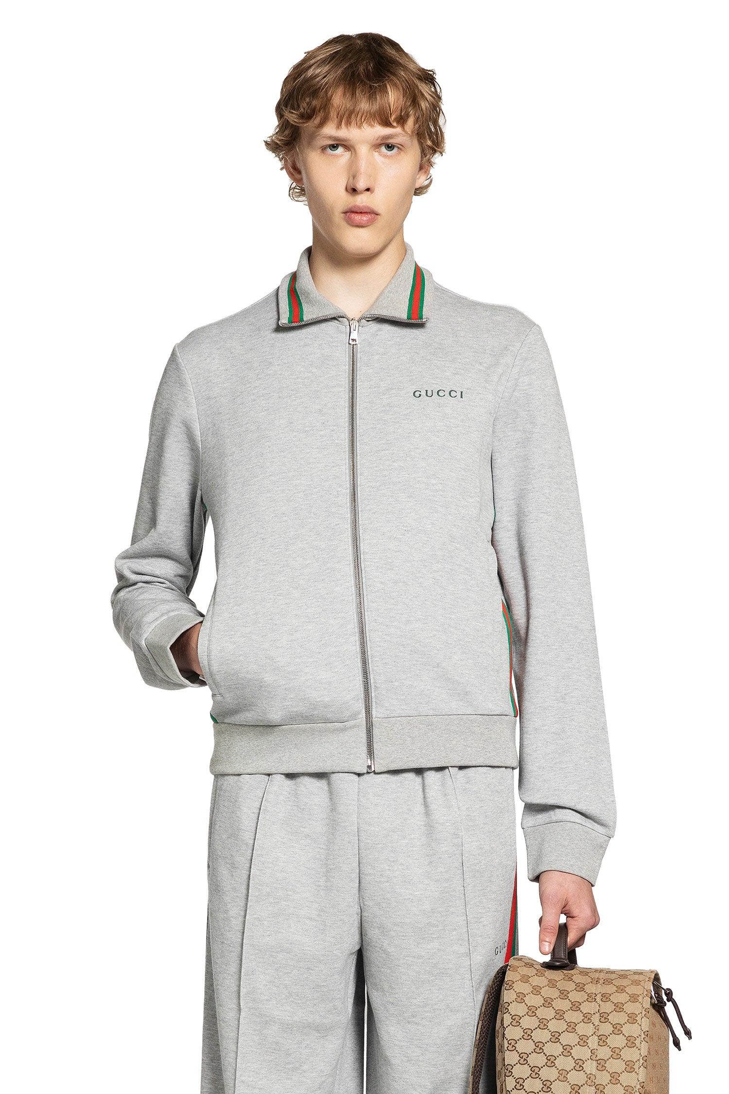 Gucci Piqué Track Jacket in Gray for Men | Lyst