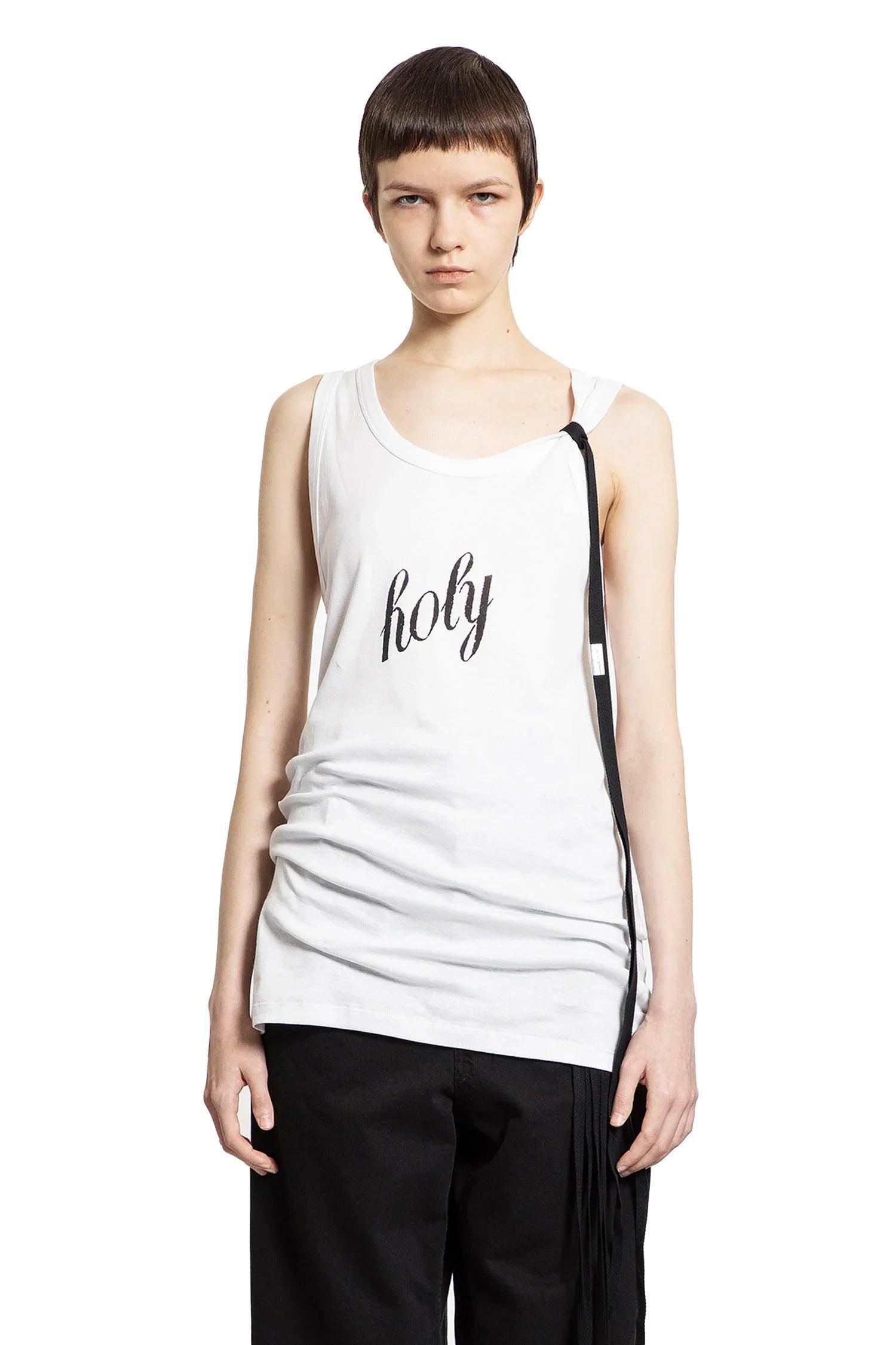 Ann Demeulemeester Seva 'Holy' Print Tank Top in White | Lyst