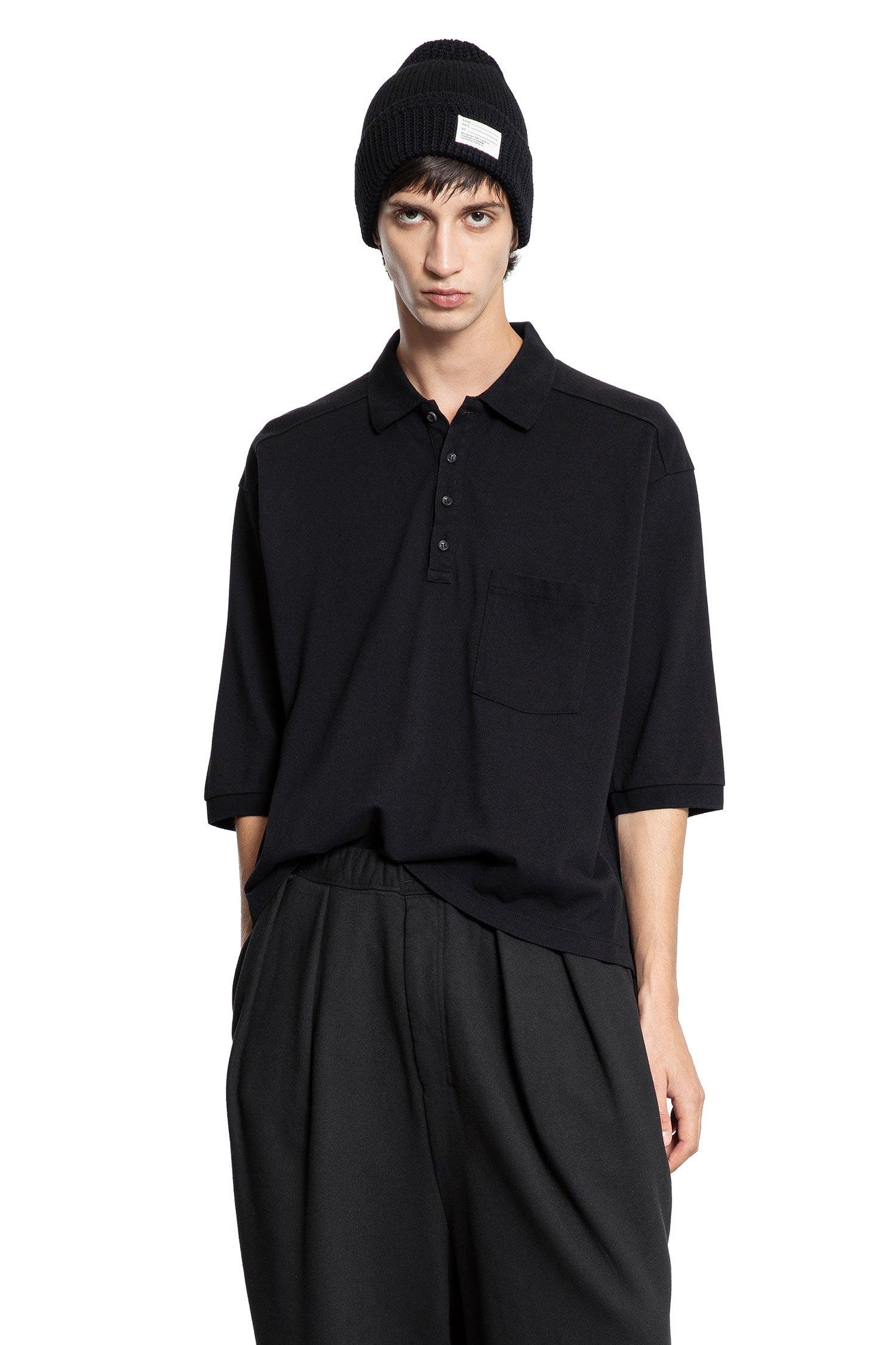 【ANCELLM】AGING POLO SHIRT ANCELLM Aging Polo Shirt in Black for Men | Lyst