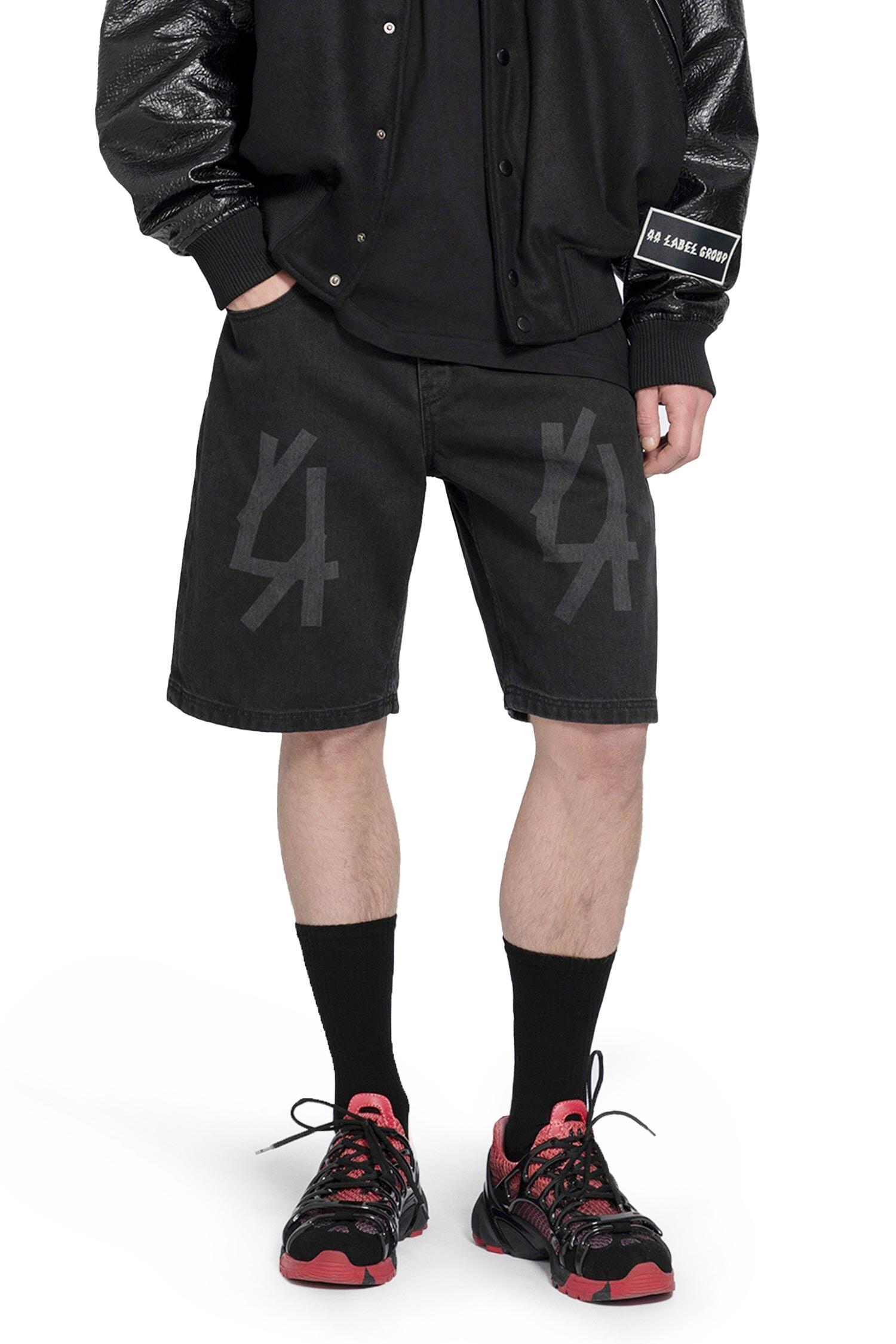 44 Label Group Logo Denim Shorts in Black for Men | Lyst UK