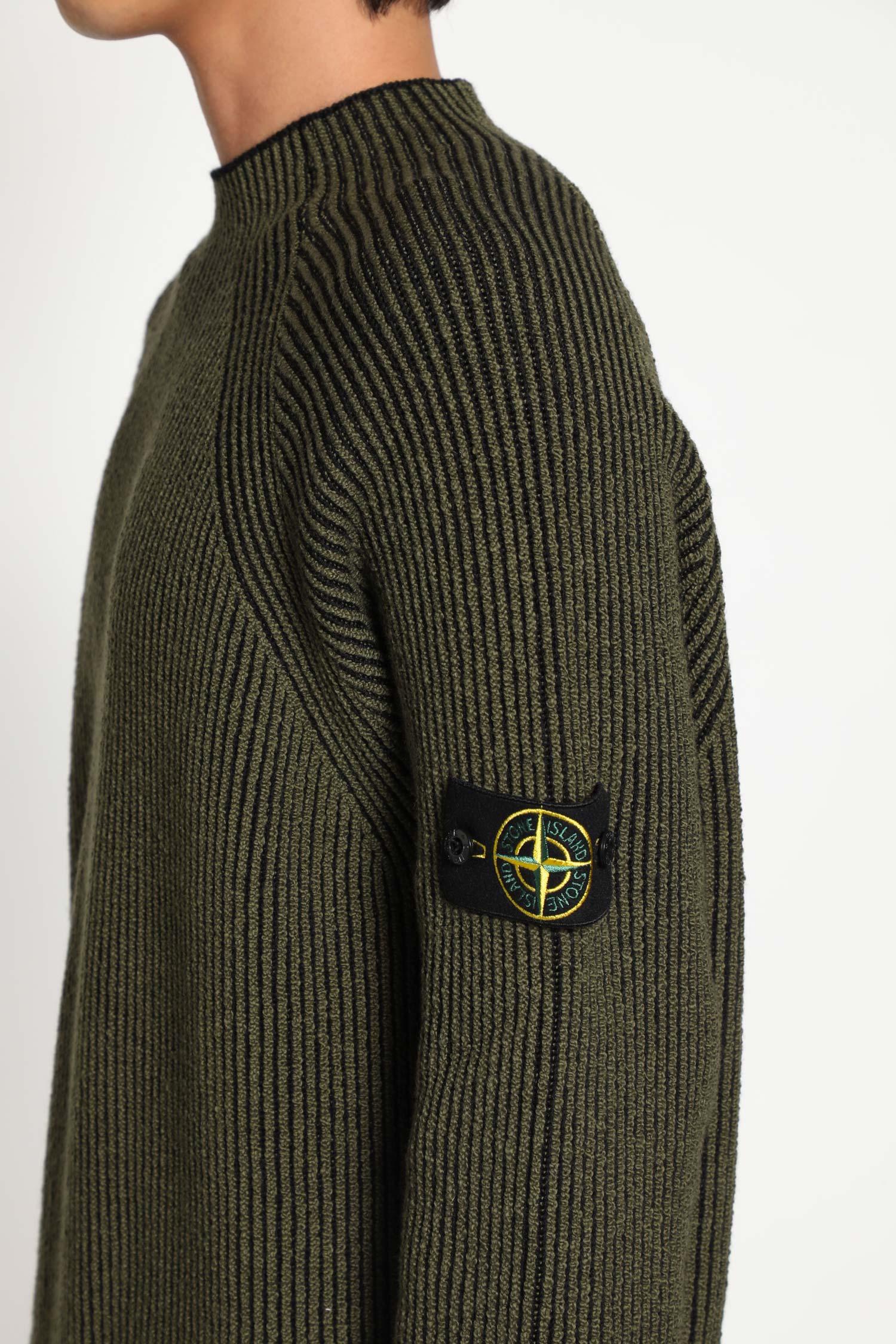 Stone Island 5100023 Vanisé Full Rib Wool Sweater in Green for Men 