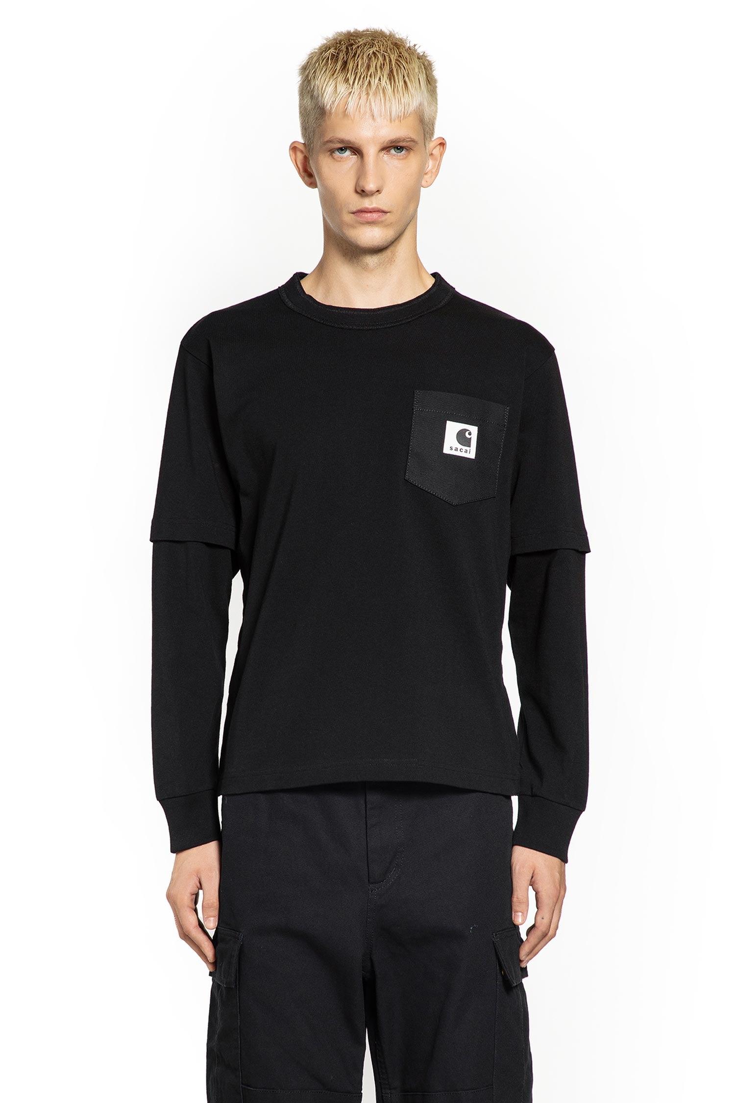 Sacai Cotton Jersey Long Sleeve Top in Black for Men | Lyst UK