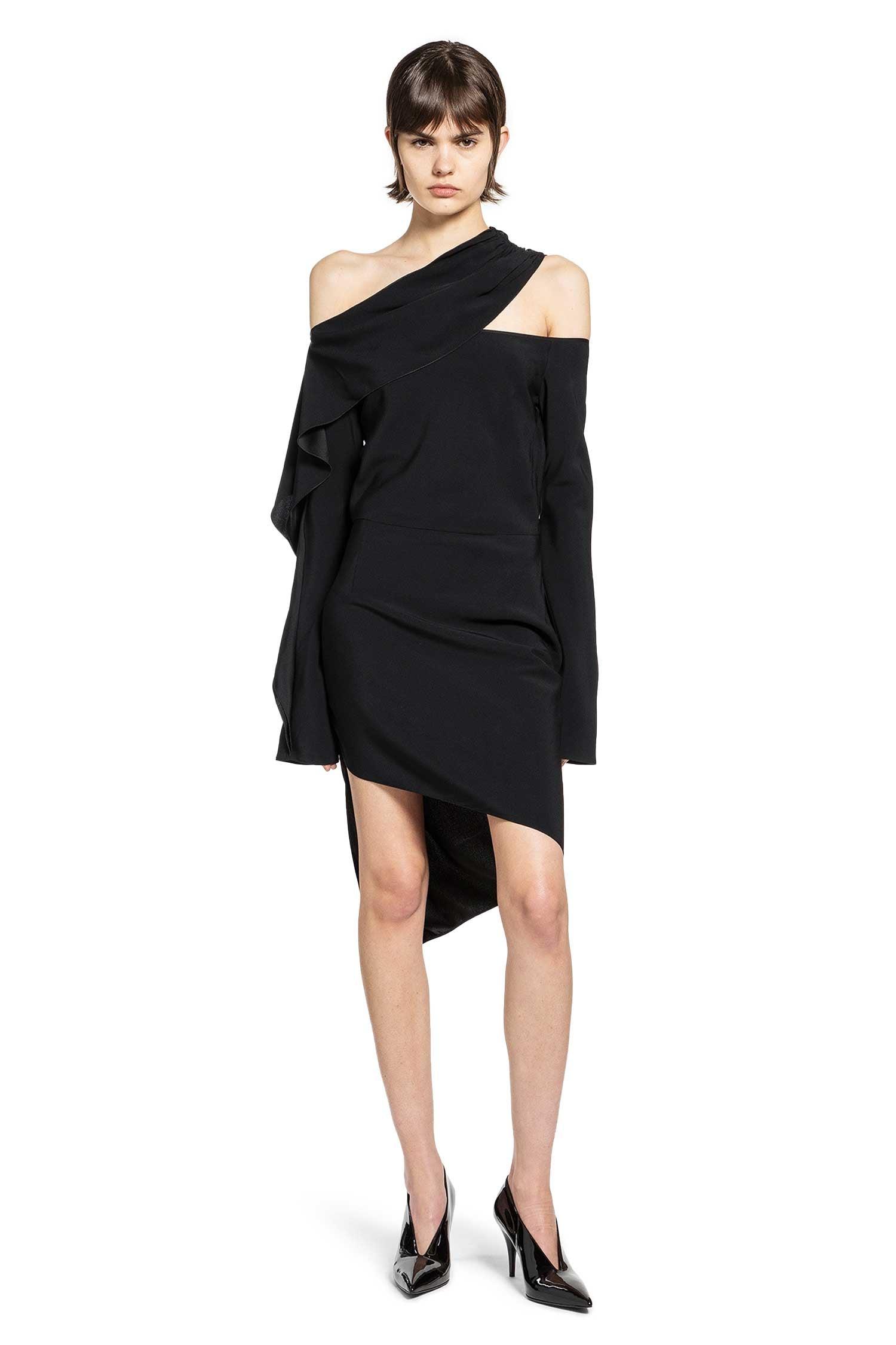 navy blue dress for baby girl Nensi Dojaka asymmetric-neck Mini Dress | Black