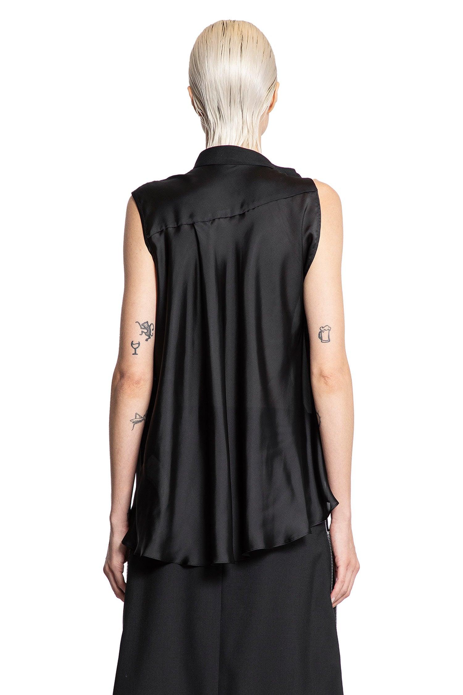 ■sacai■サカイ■Nylon Twill&Cotton Jersey Sleeveless Top■ Gray Nylon Twill Mix Cotton Jersey T-shirt by sacai on Sale