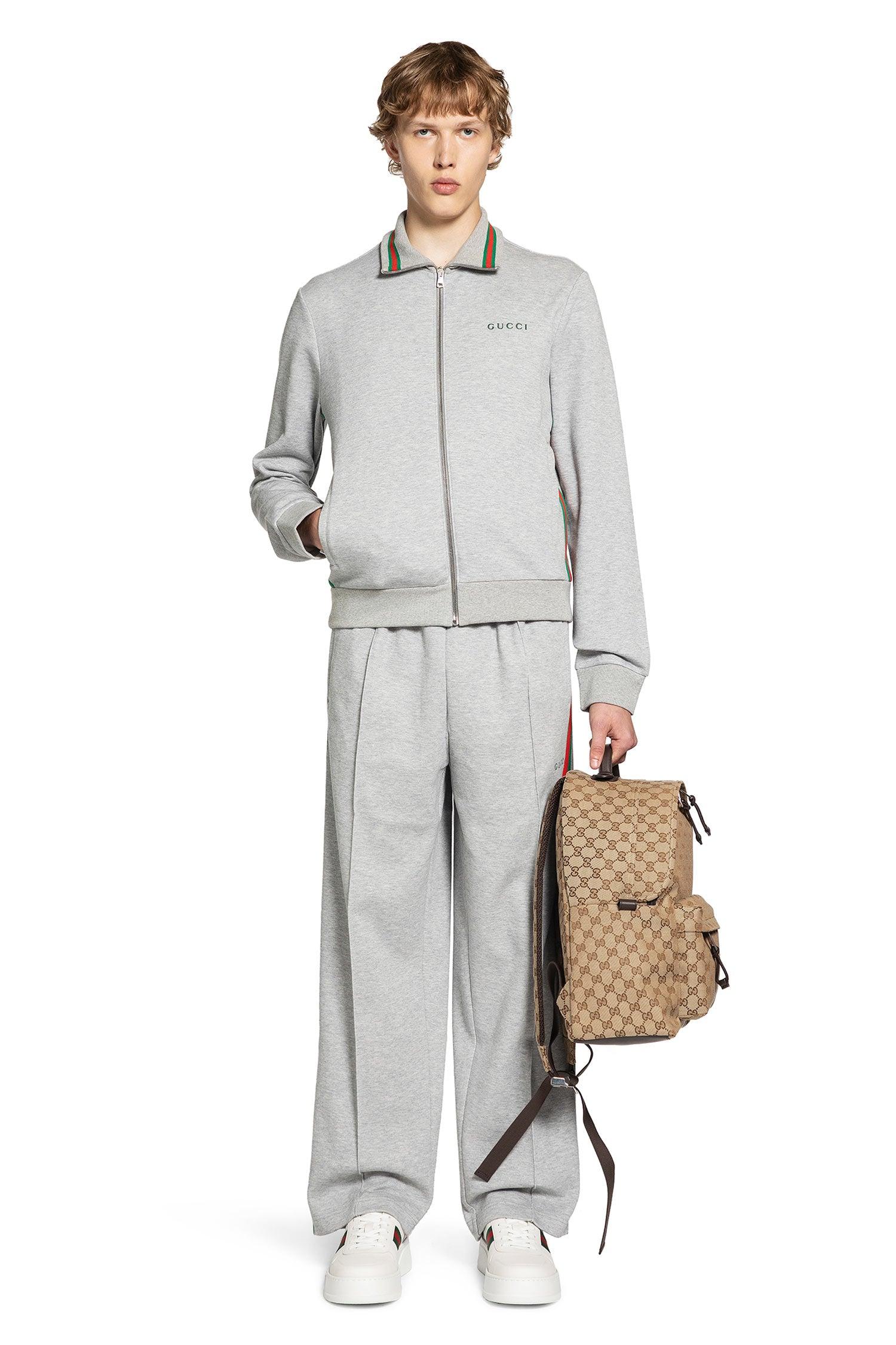 Gucci Piqué Track Jacket in Gray for Men | Lyst
