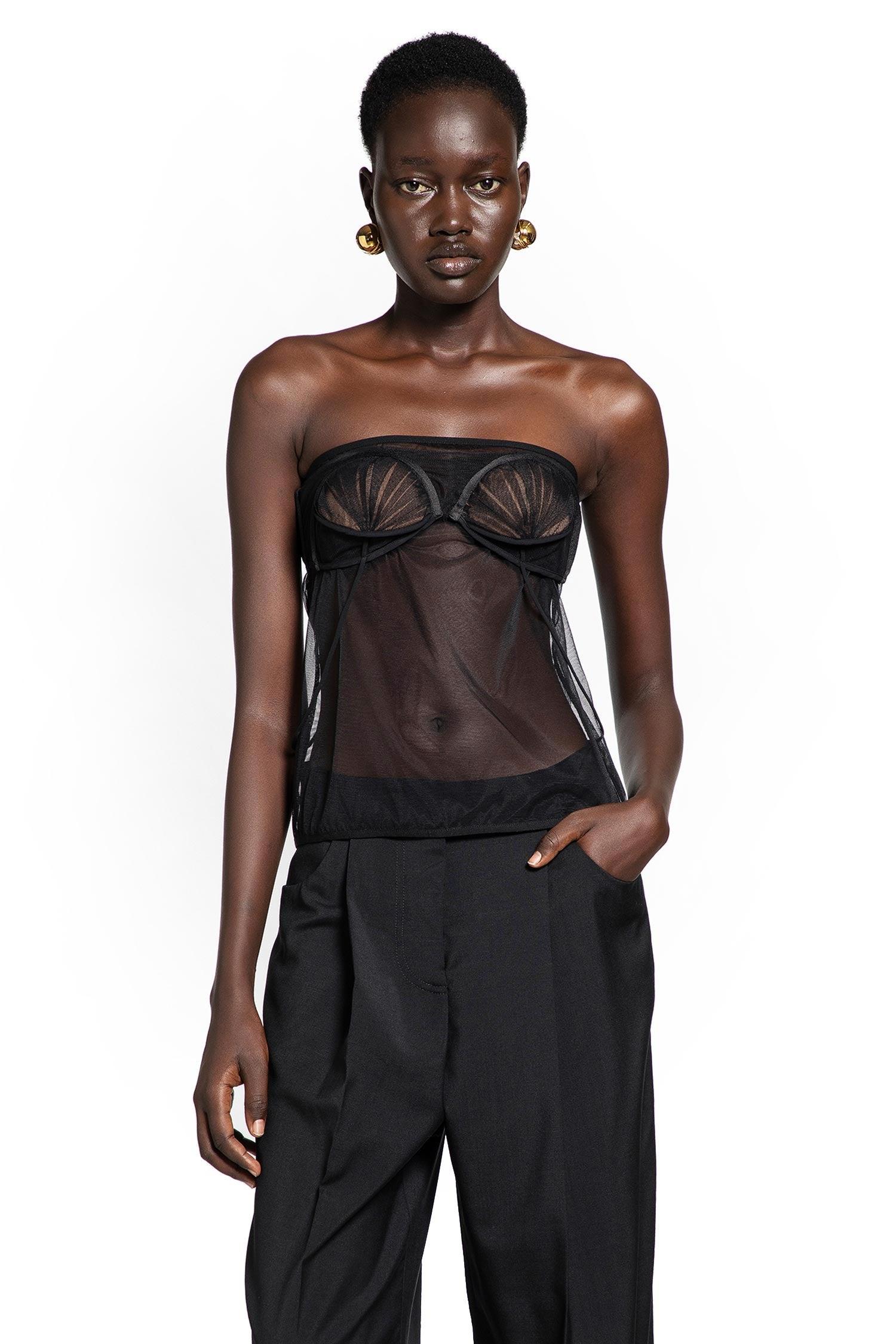 Nensi Dojaka Upside Down Pleated Bra Top in Black | Lyst
