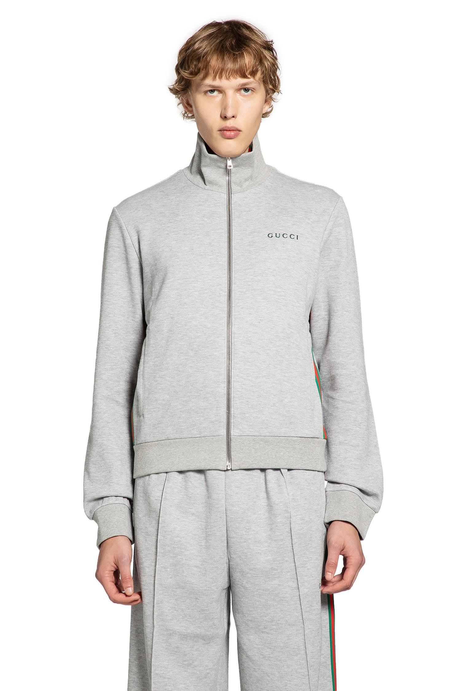Gucci Piqué Track Jacket in Gray for Men | Lyst