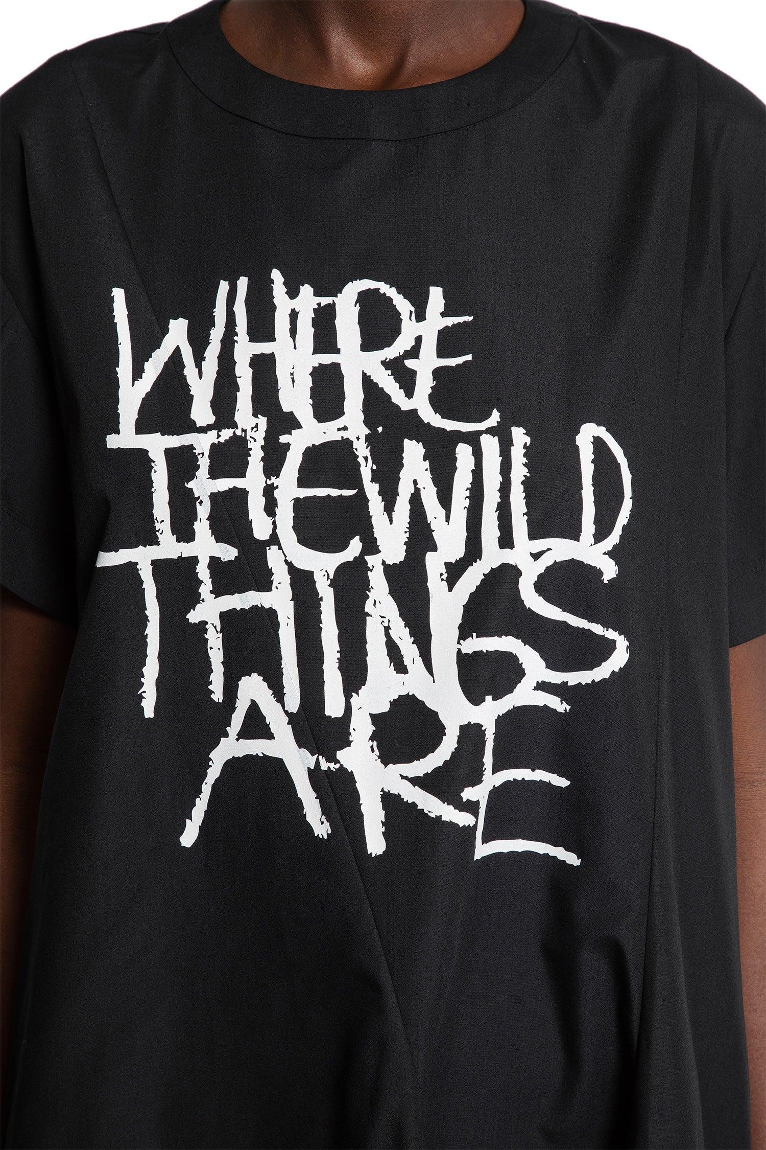 Sacai Where The Wild Things Are Poplin Dress in Black | Lyst UK
