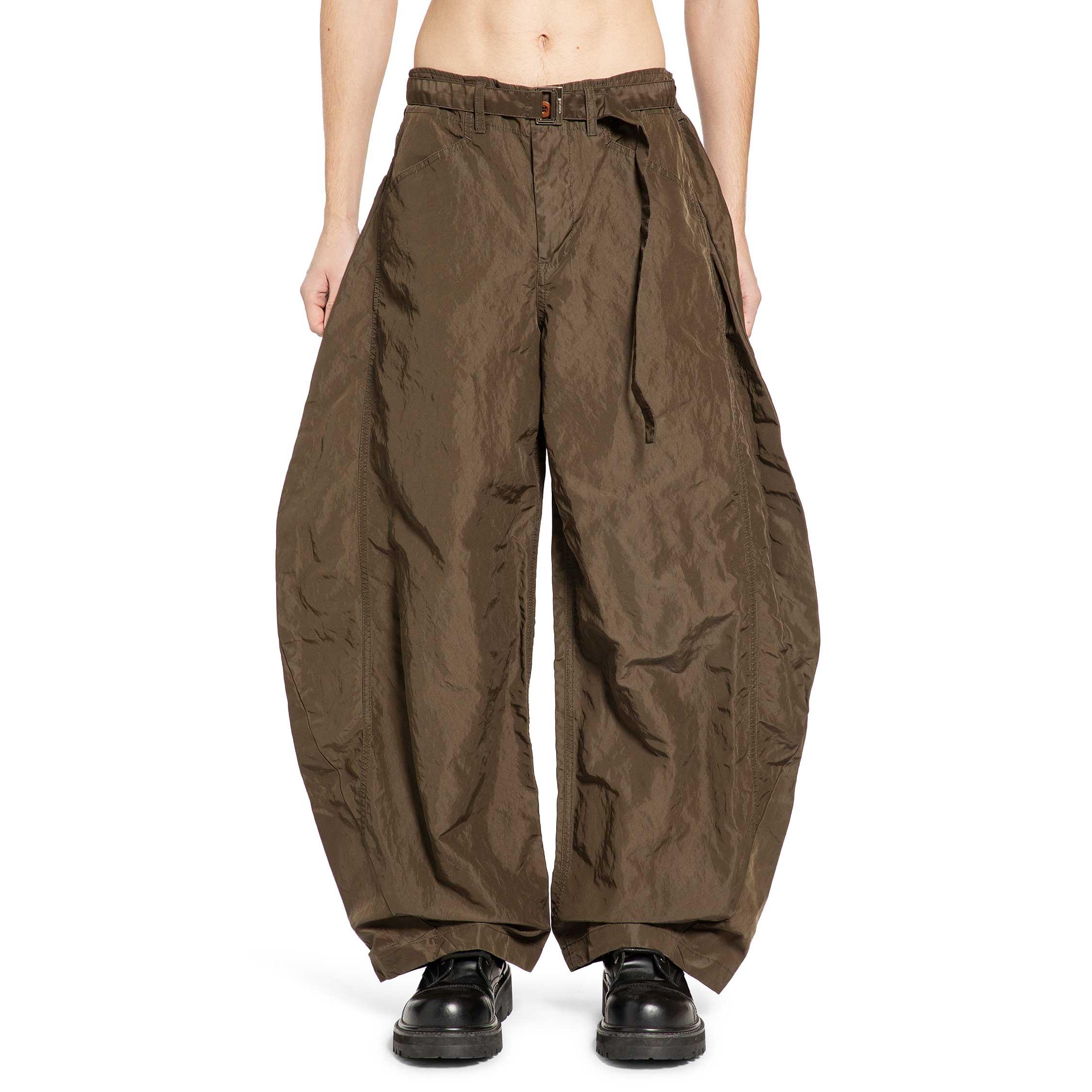 Sacai Treated Nylon Twill Pants in Brown for Men | Lyst