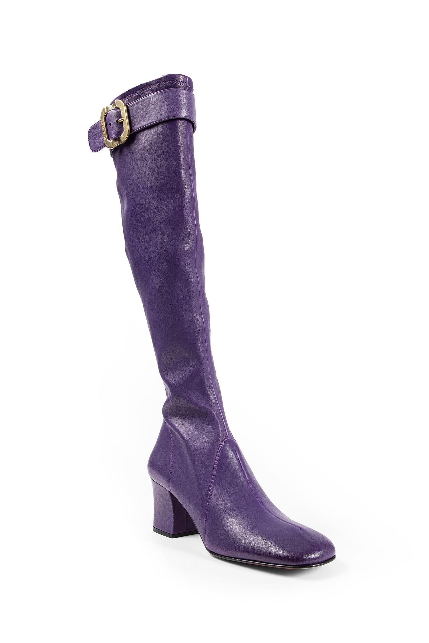 靴 Miu Miu Boots Purple Leather archive miu-miu-Purple-Nappa-Leather-