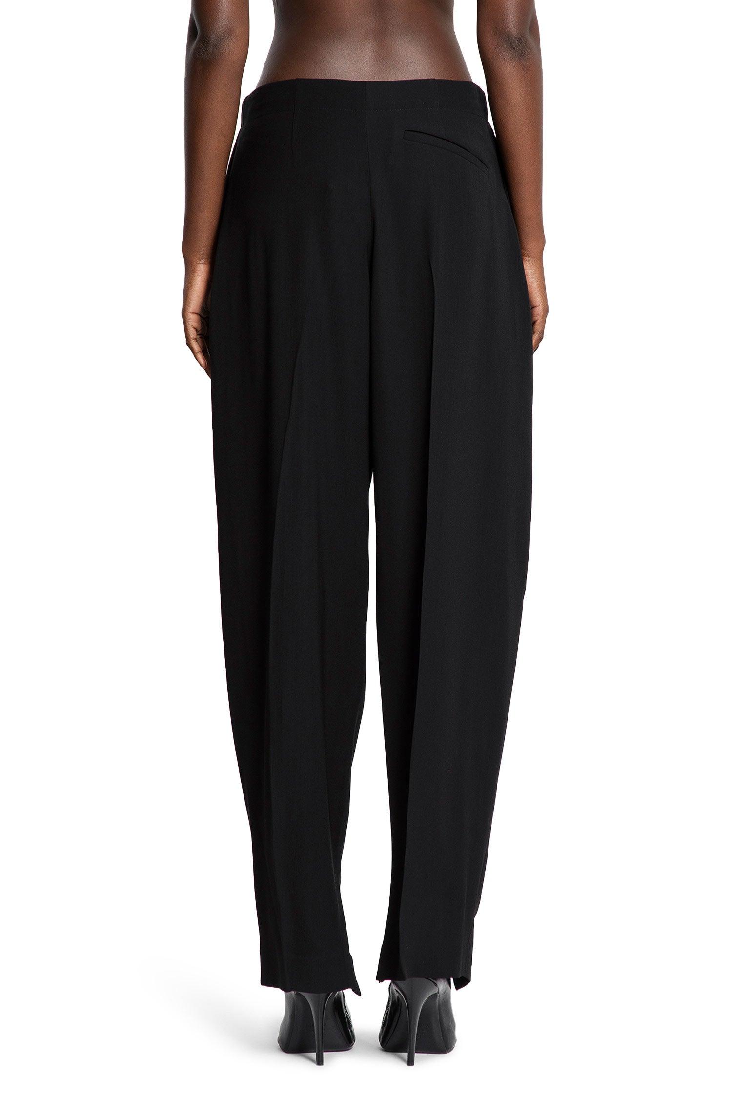 パンツ Mugler Flared Black Pants With Stylish Split Detail Black Flared Trousers by Mugler on Sale