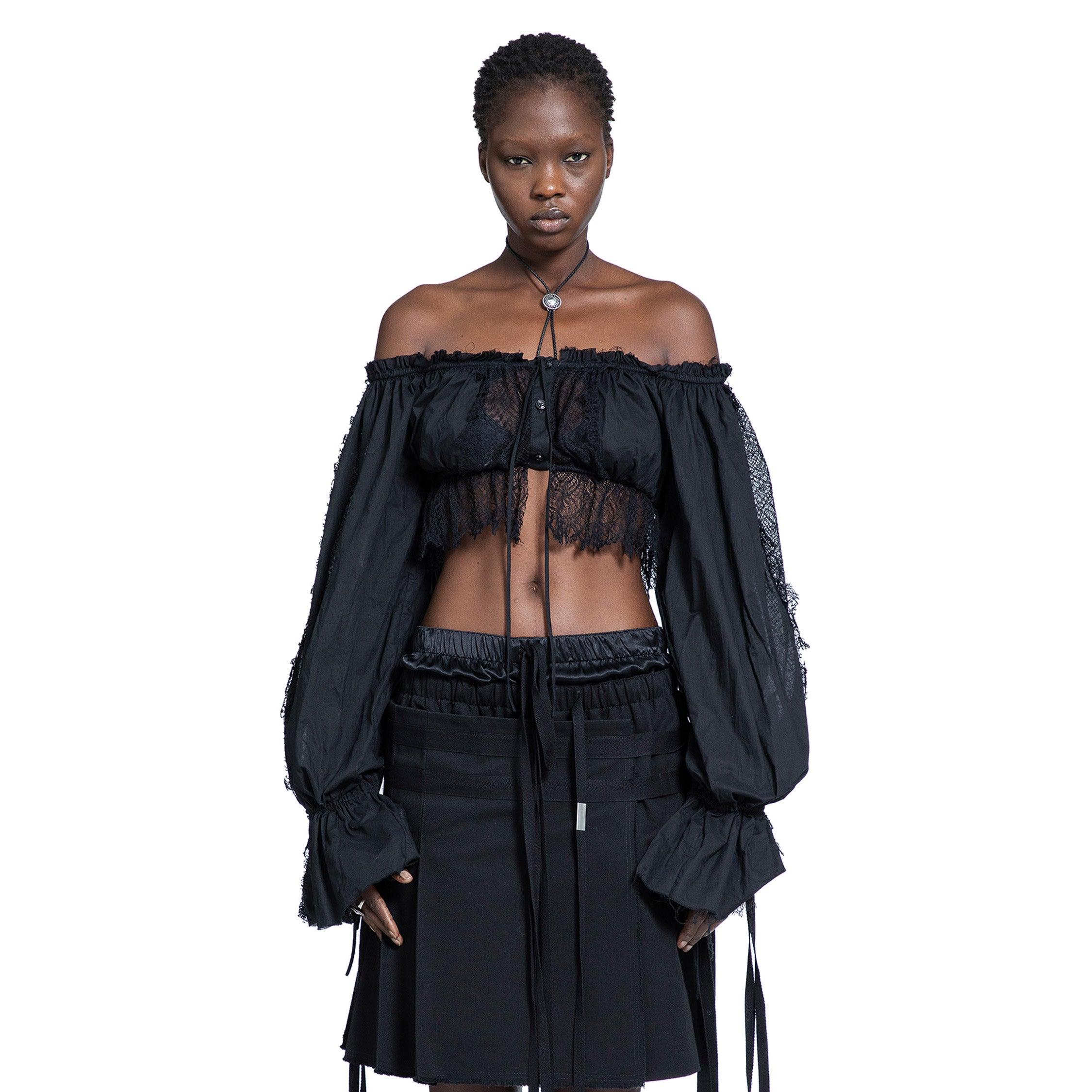 Ann Demeulemeester Jorunn Crop Top in Blue | Lyst UK