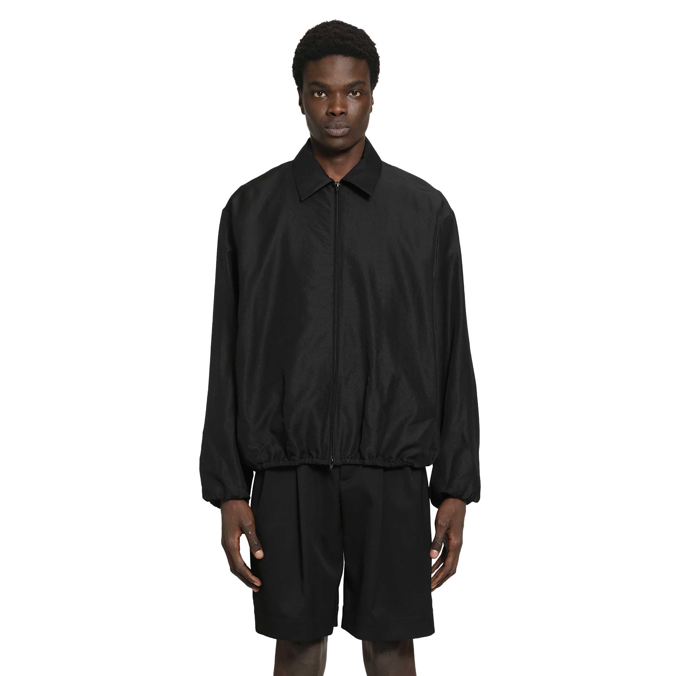 Ssstein Wool Silk Collared Zip Jacket in Black for Men | Lyst