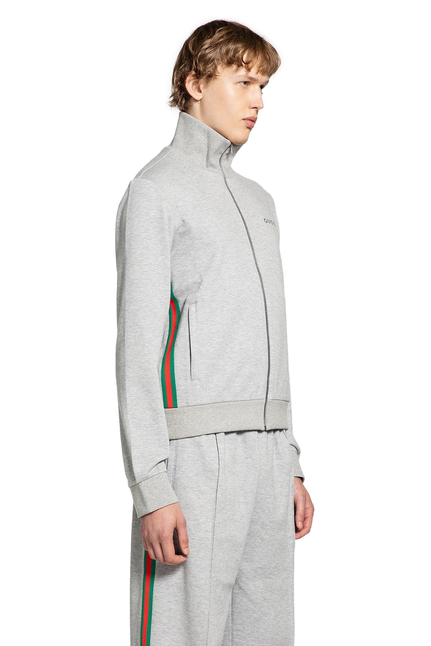 Gucci Piqué Track Jacket in Gray for Men | Lyst