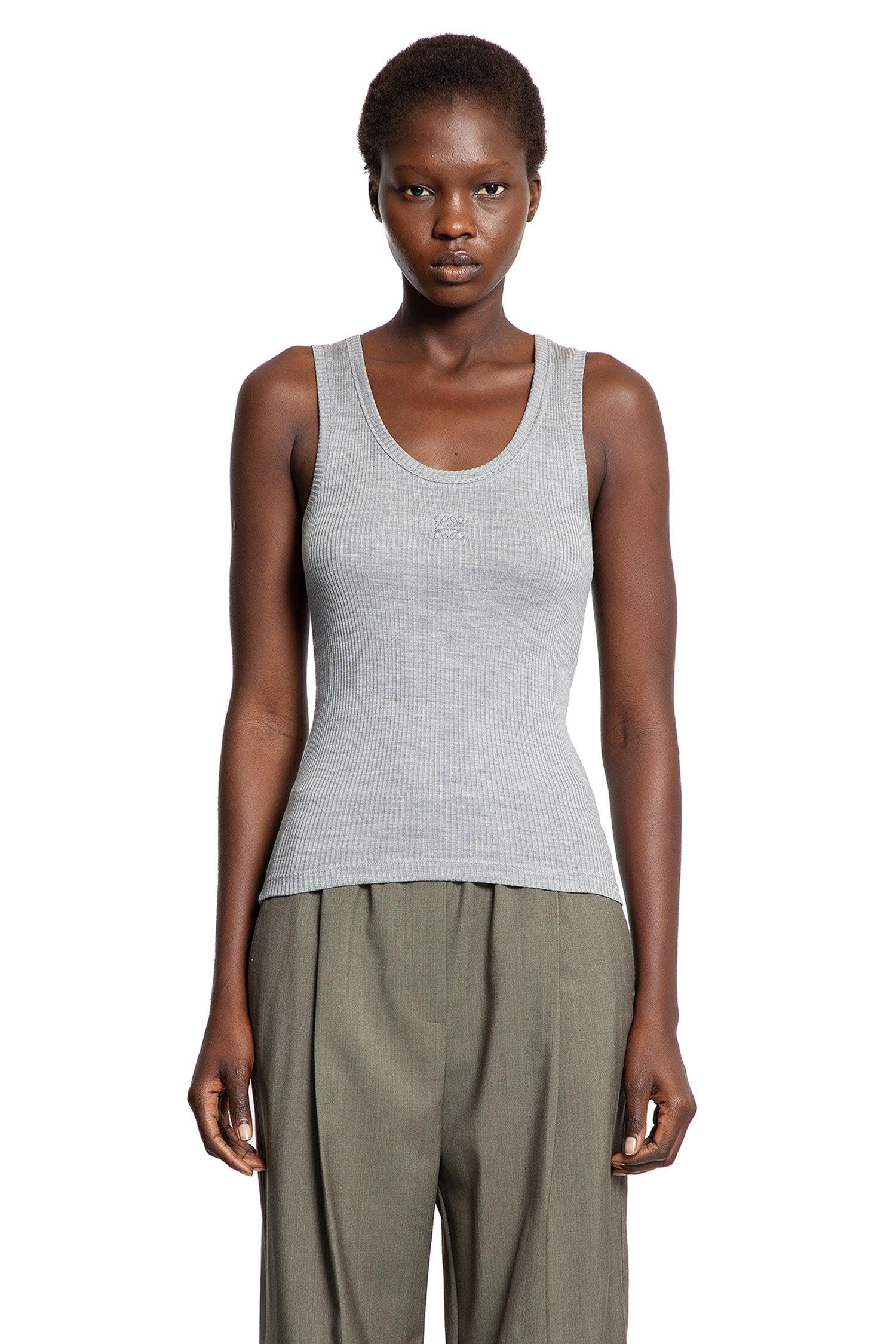 LOEWE｜SLEEVELESS (Anagram tank top in silk (S540Y23X46 Anagram tank top in silk White - LOEWE