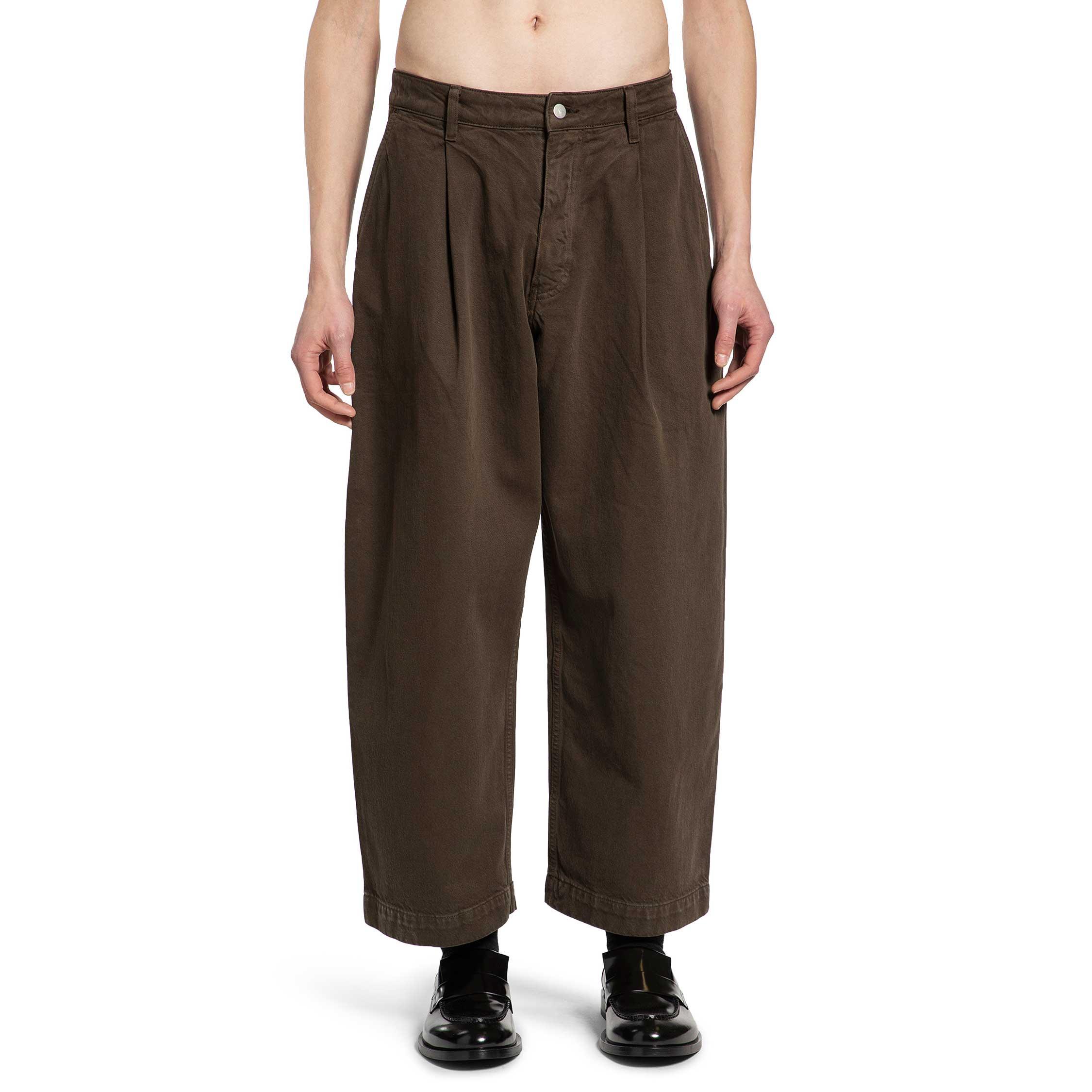 Studio Nicholson Denim Pleated Carpenter Pants in Brown for Men | Lyst
