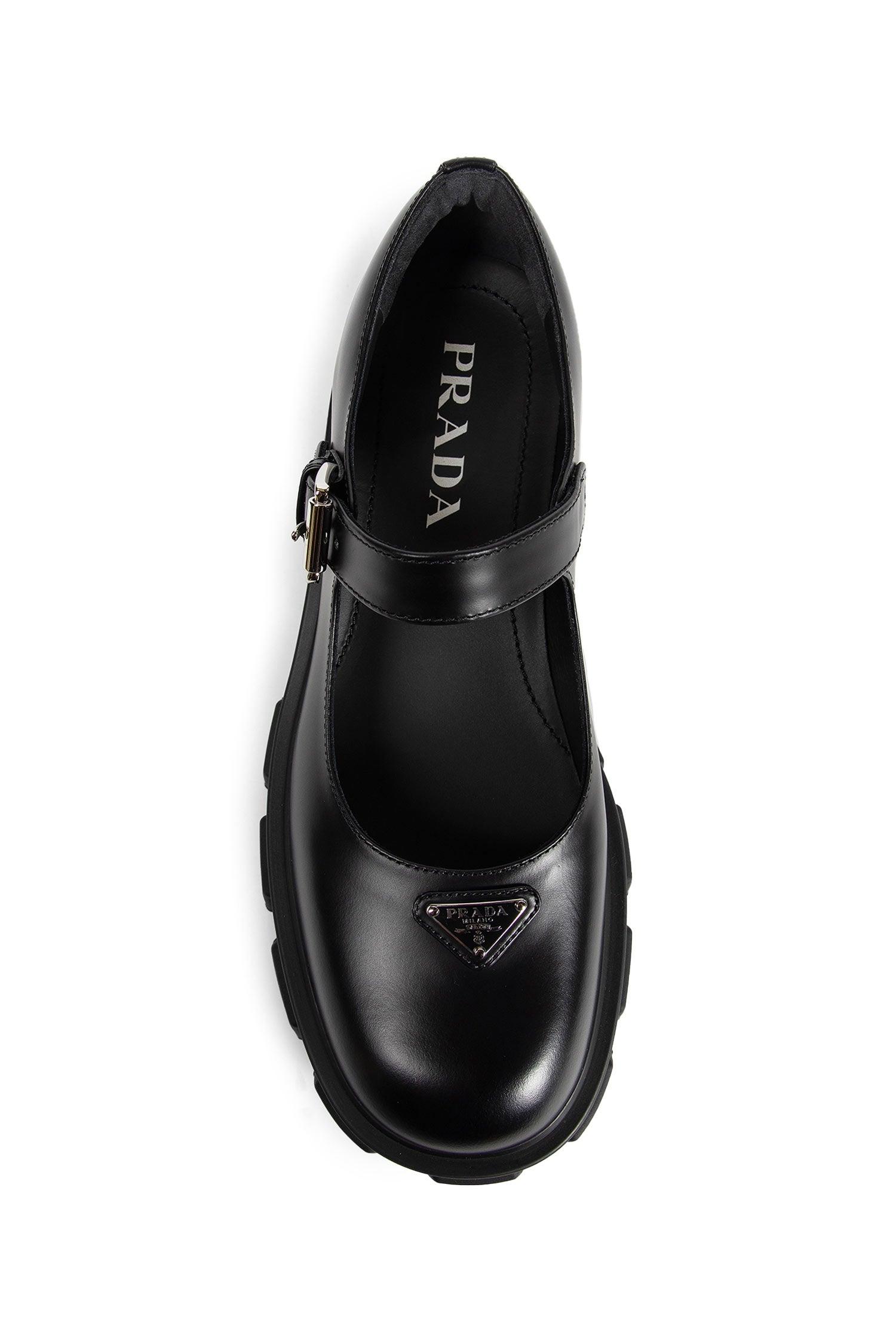 Prada Brushed Leather Monolith Mary Janes in Black | Lyst UK