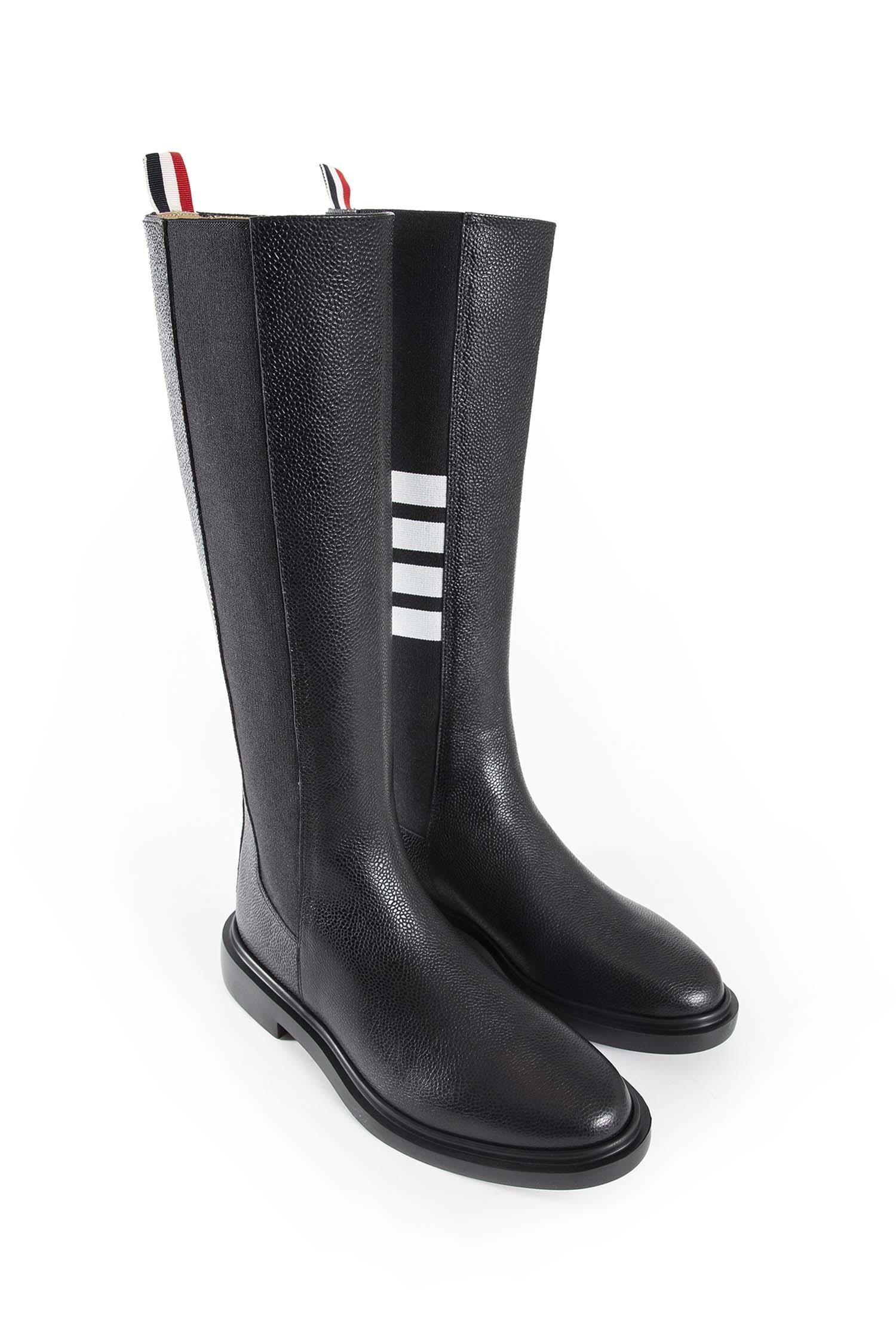 Thom Browne Black Glossy Boots Thom Browne Classic Leather Wingtip Boots | Saks Fifth Avenue main image 2