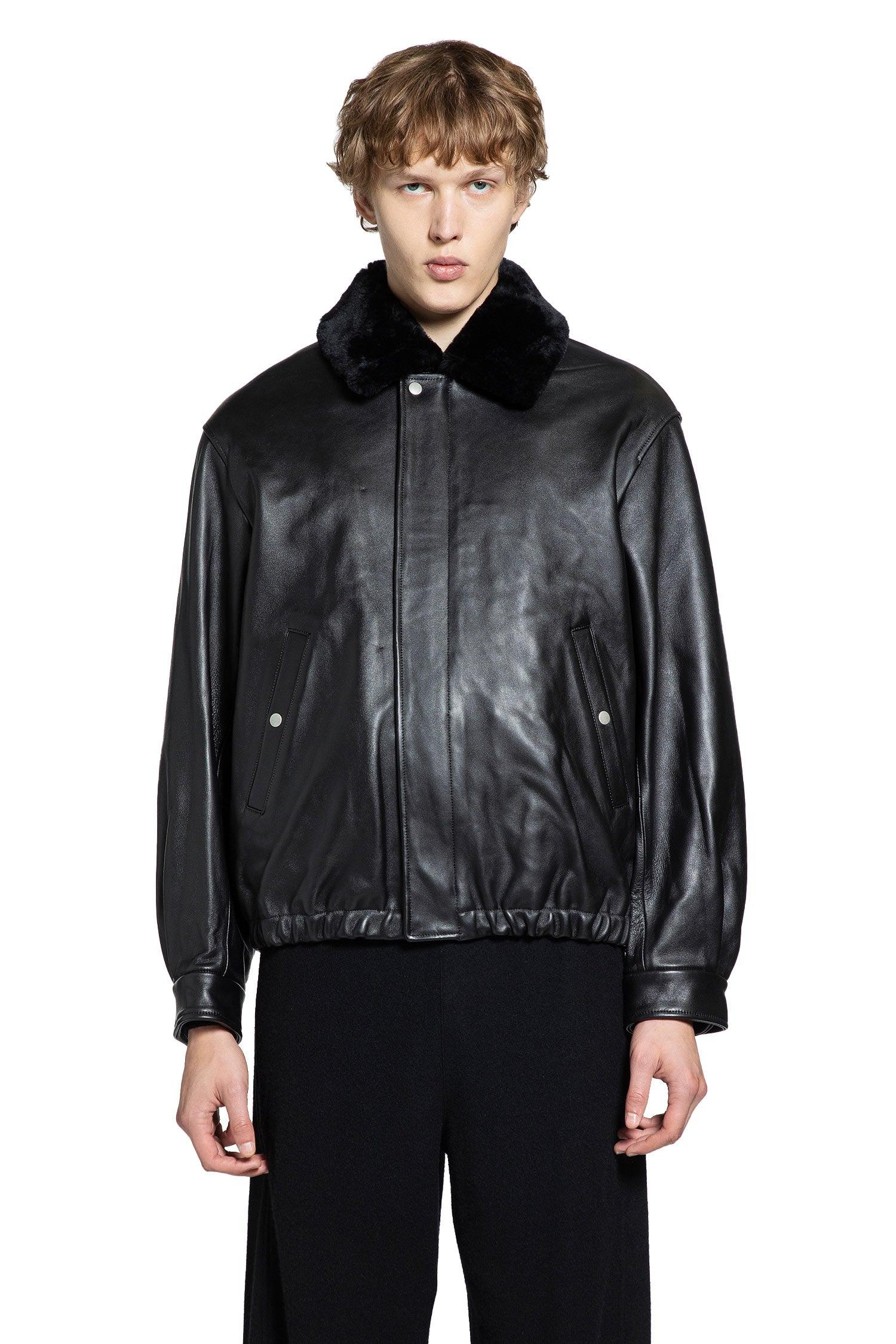Ssstein Shearling Leather Jacket in Black for Men | Lyst