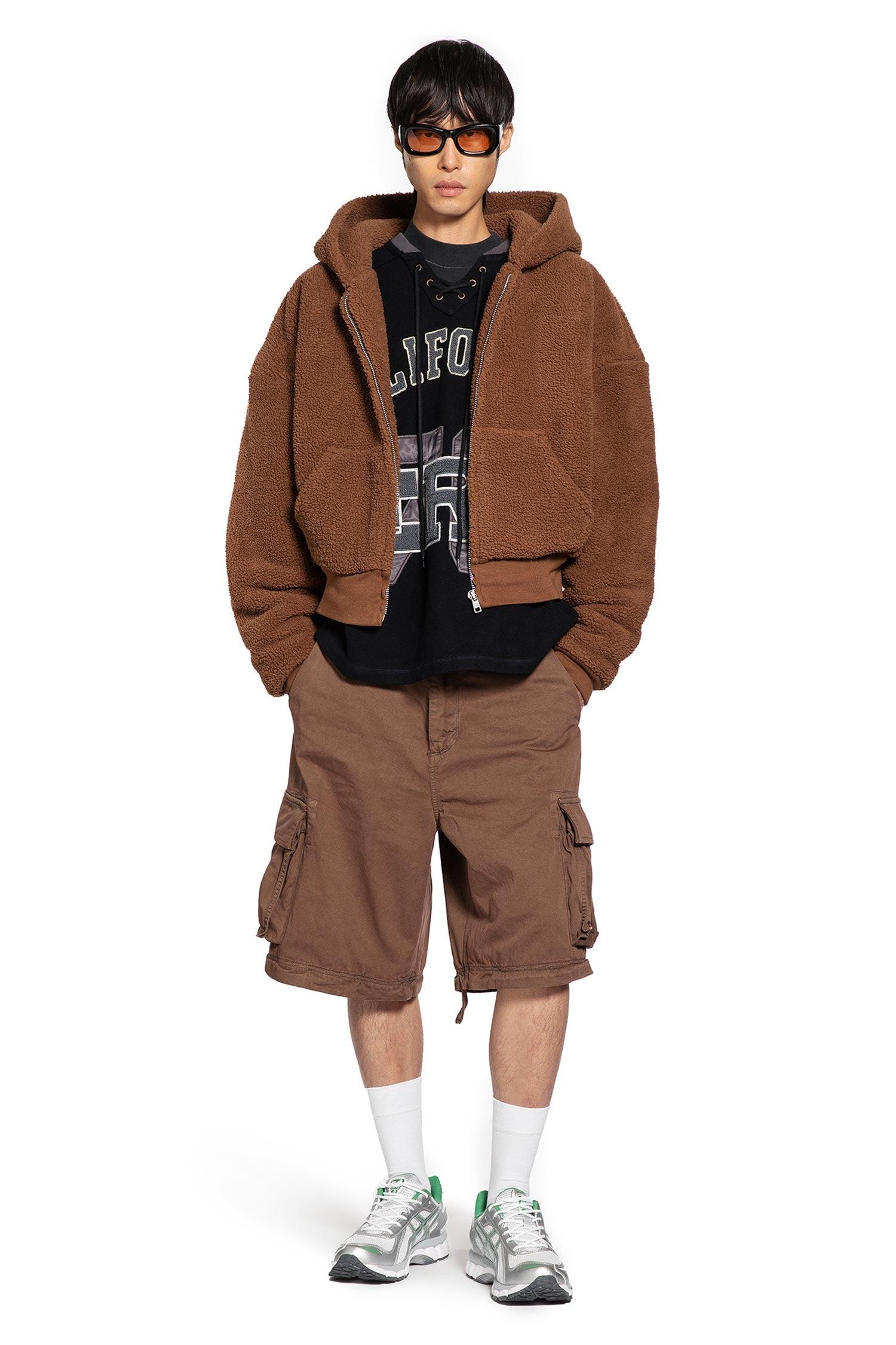 ERL Terry Fleece Zip-Up Hoodie in Brown for Men | Lyst UK
