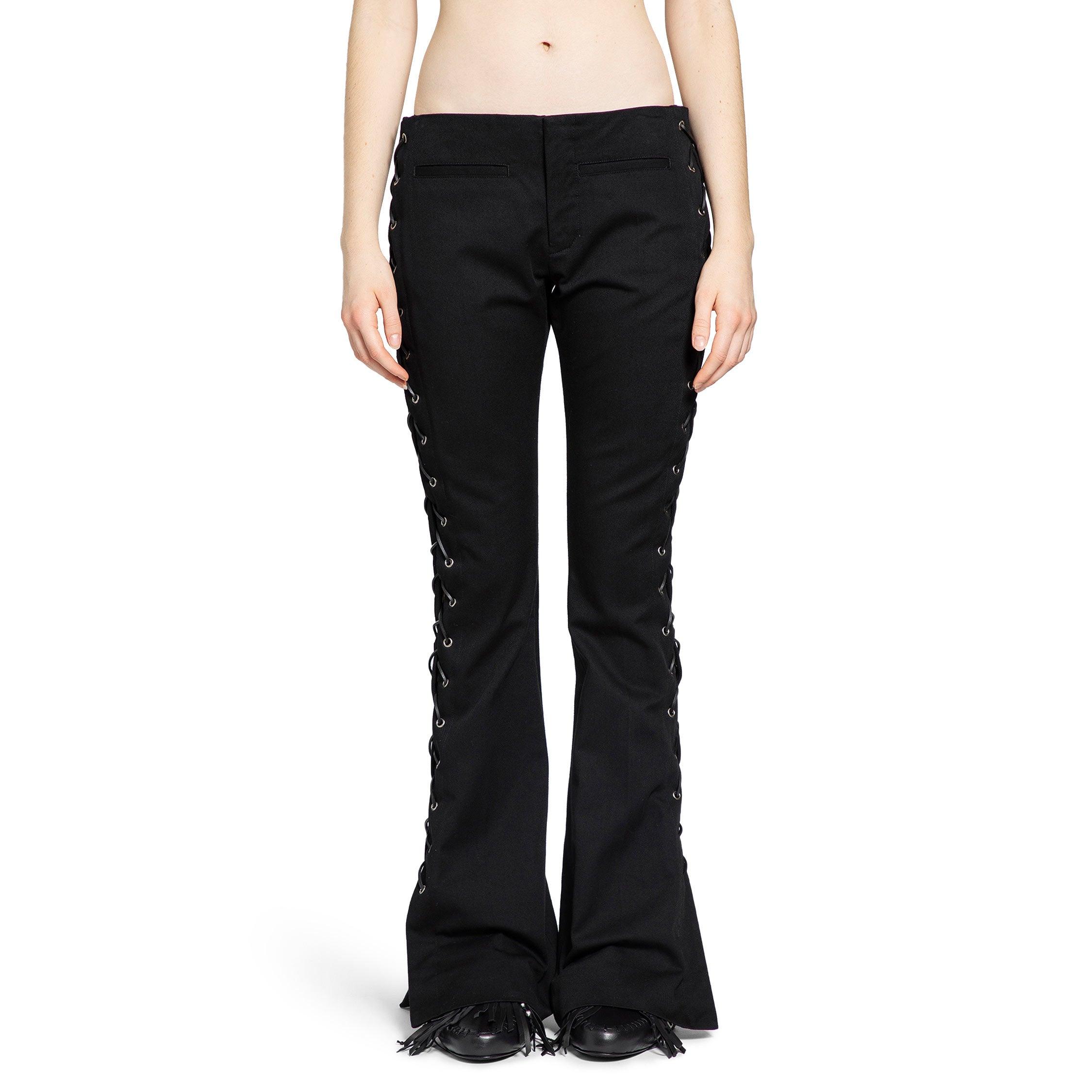 Ann Demeulemeester Kel Lace-Up Bootcut Trousers in Black | Lyst