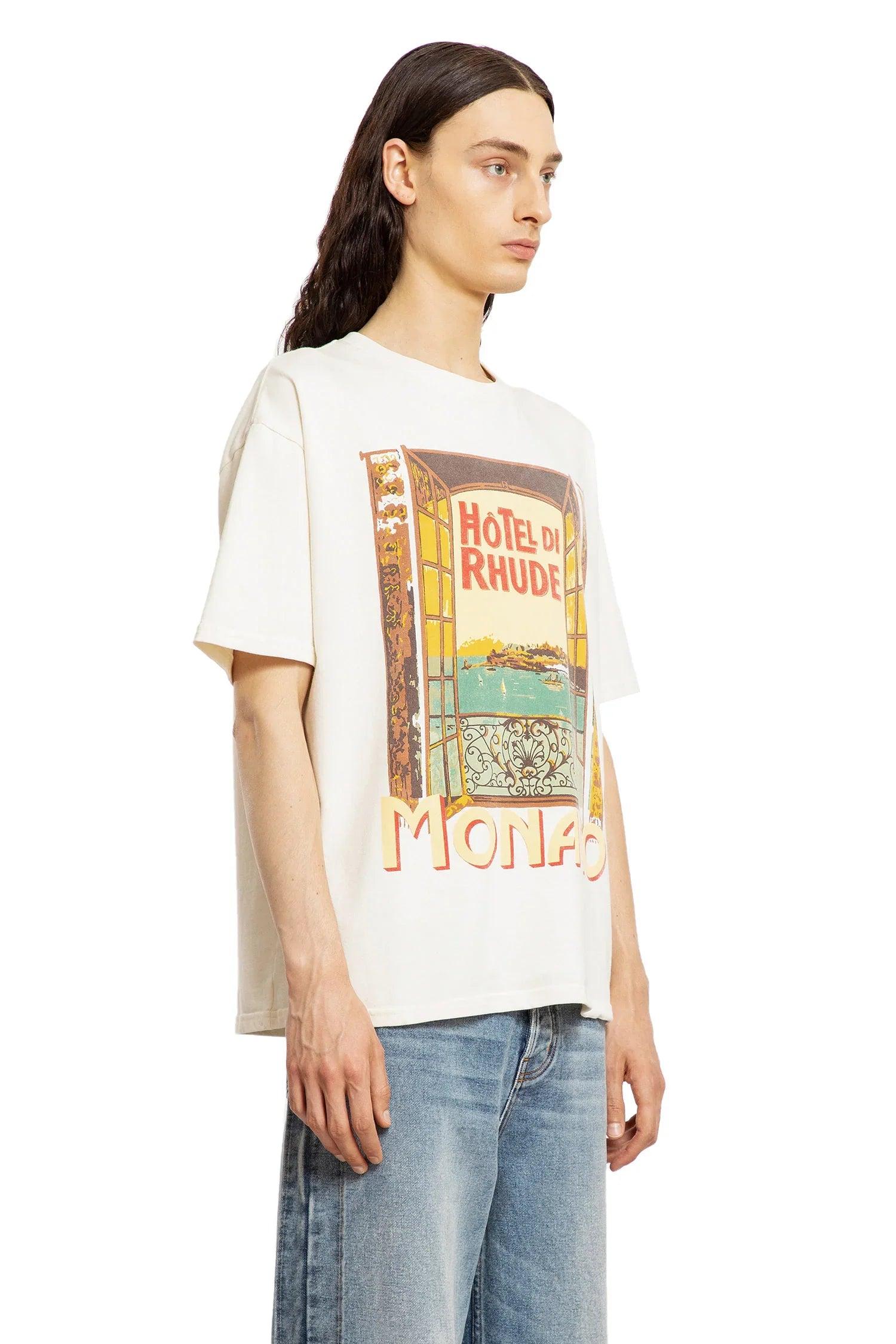 Rhude Hotel Di Monaco Tee in White for Men | Lyst UK