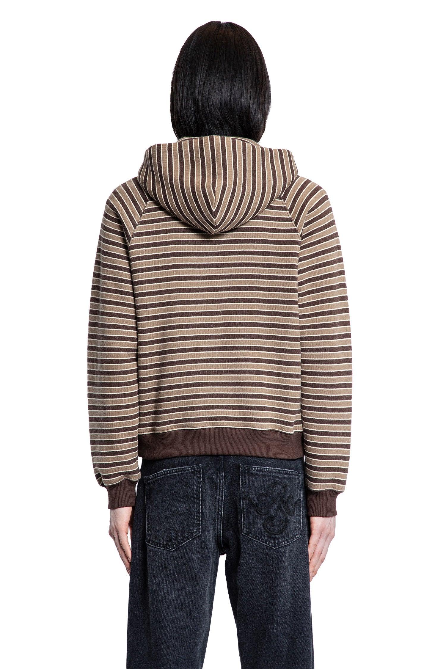 Stockholm Surfboard Club Striped Zip-Up Hoodie in Brown for Men