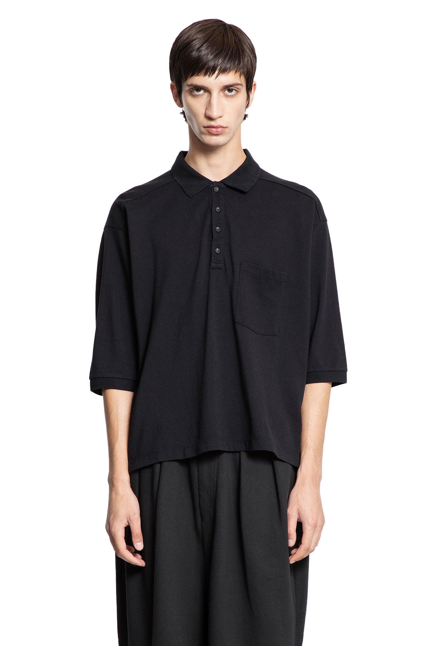 【ANCELLM】AGING POLO SHIRT ANCELLM Aging Polo Shirt in Black for Men | Lyst