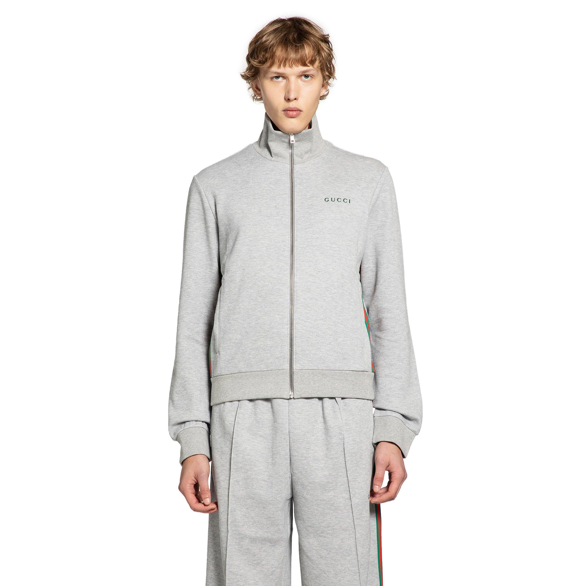 Gucci Piqué Track Jacket in Gray for Men | Lyst