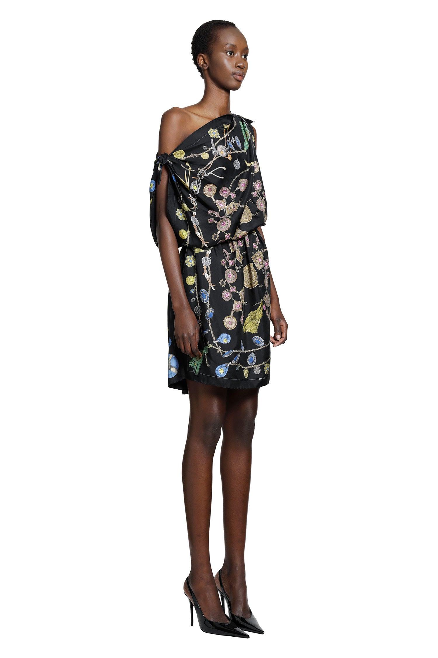 versace virtus animalier embroidered mini dress Versace Versace Virtus Animalier Embroidered Mini Dress - Farfetch