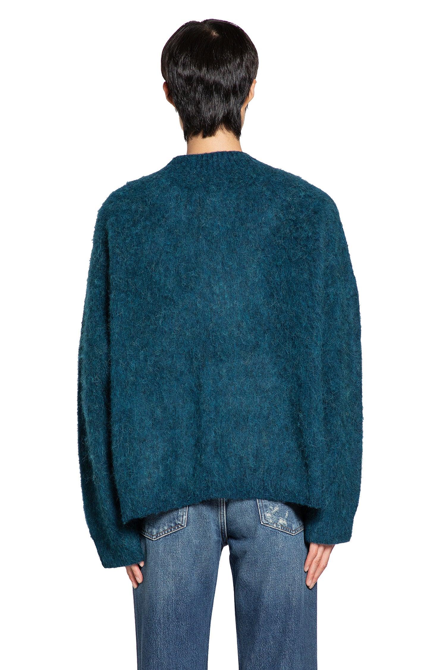 Martine Rose Joker Brushed Mohair V-Neck Jumper in Blue for Men | Lyst