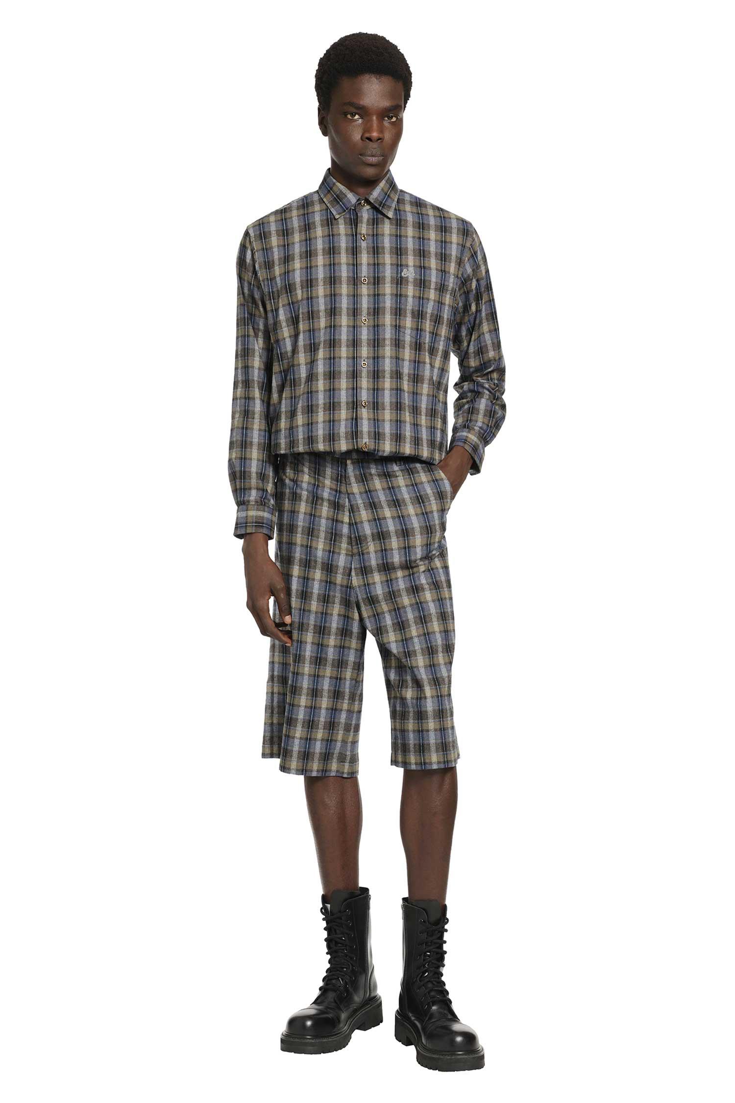 ERL Checked Woven Shirt in Gray for Men | Lyst