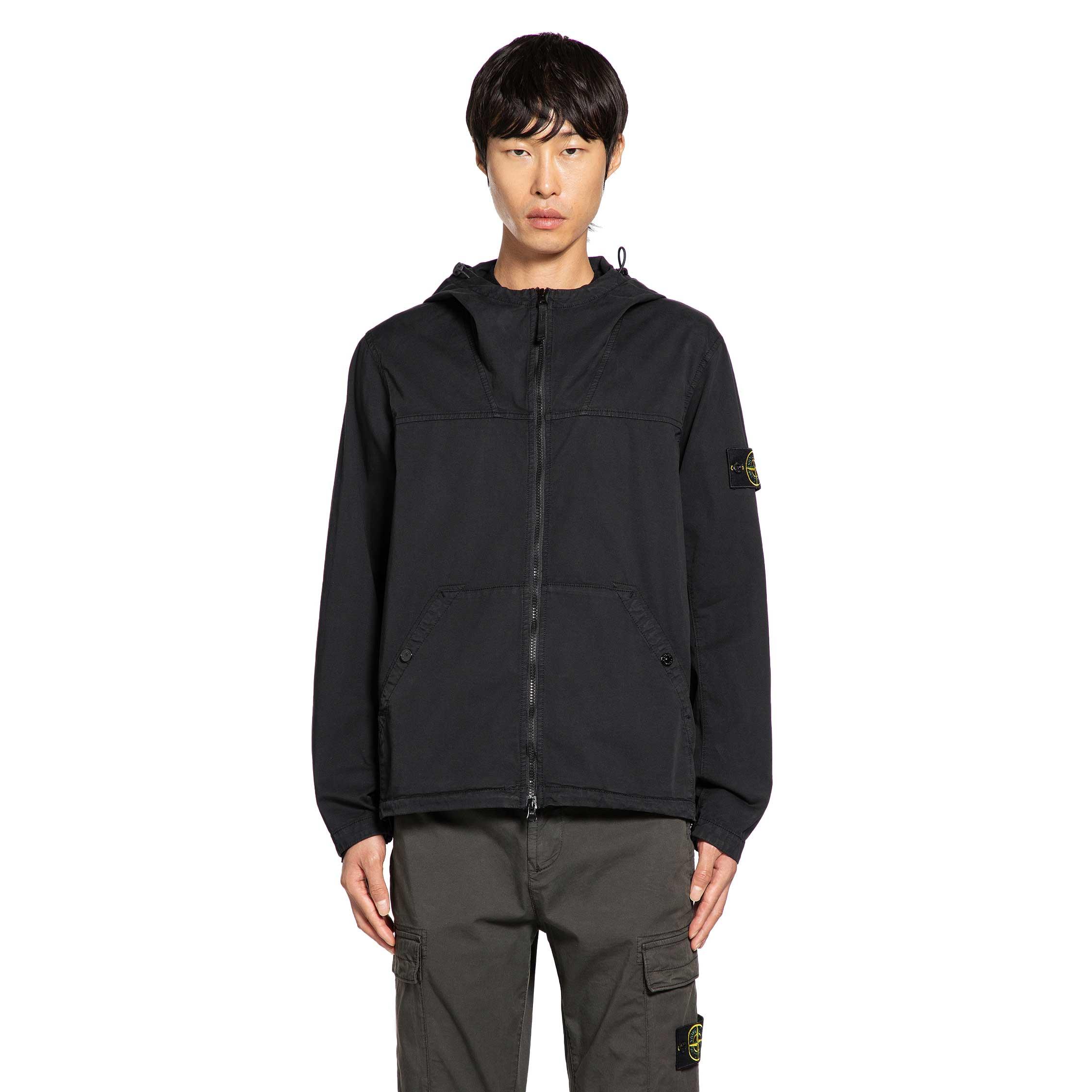 Stone Island 1200032 Hooded Overshirt in Black for Men | Lyst UK