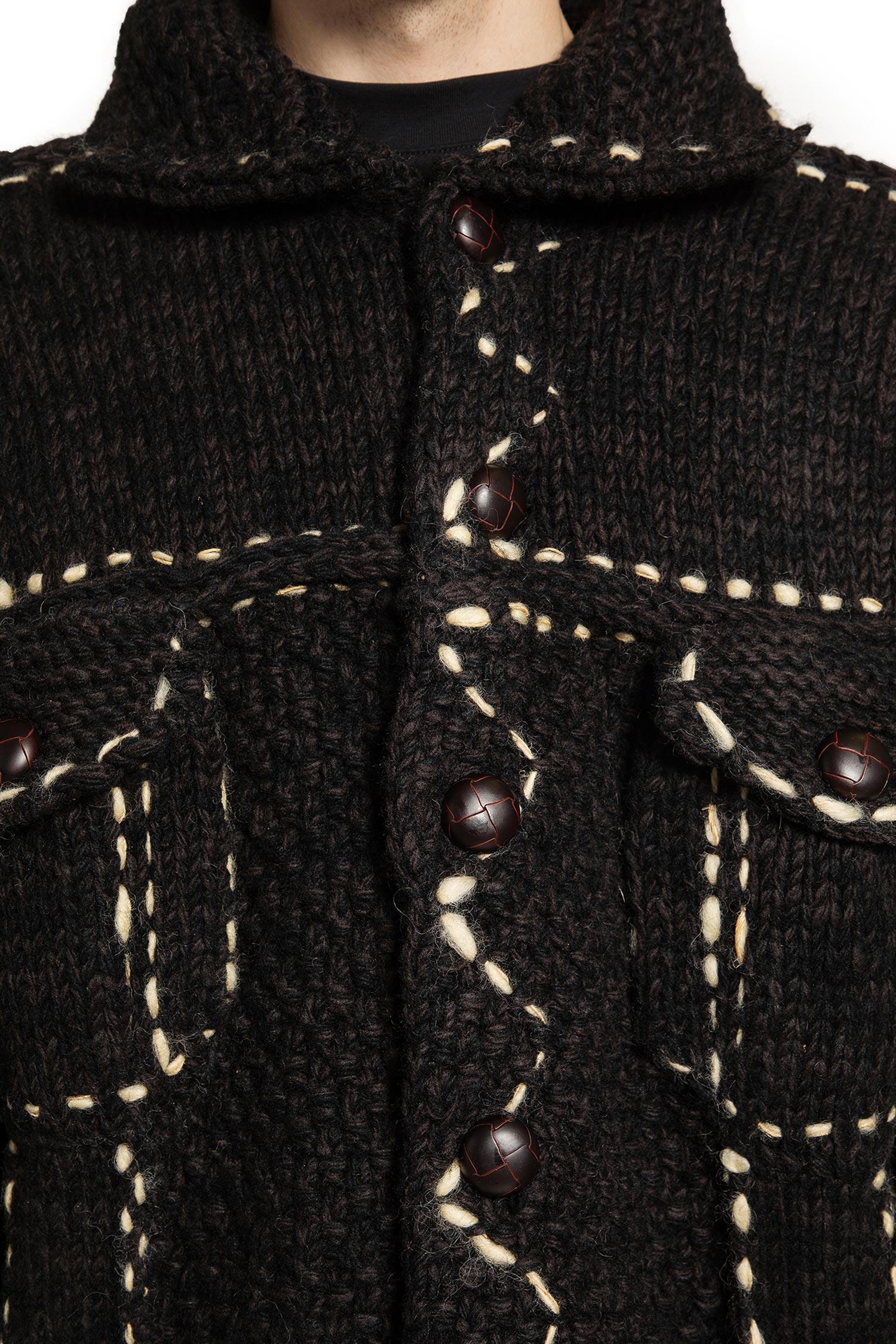 Kapital Wool Hand Knit Cowichan G-Jacket in Black for Men | Lyst