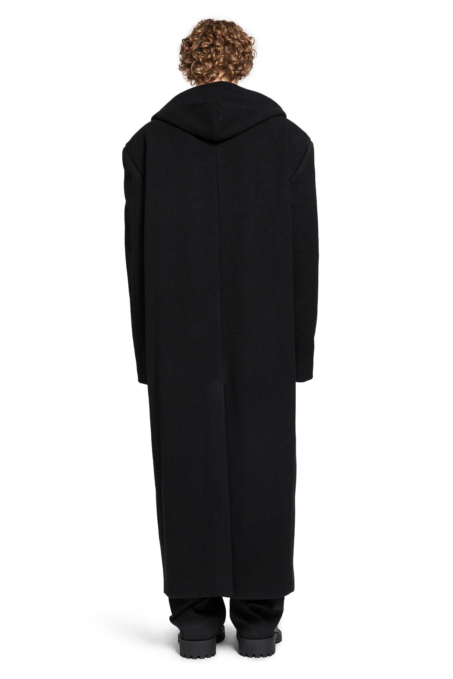 Balenciaga Hooded Maxi Coat in Black for Men | Lyst